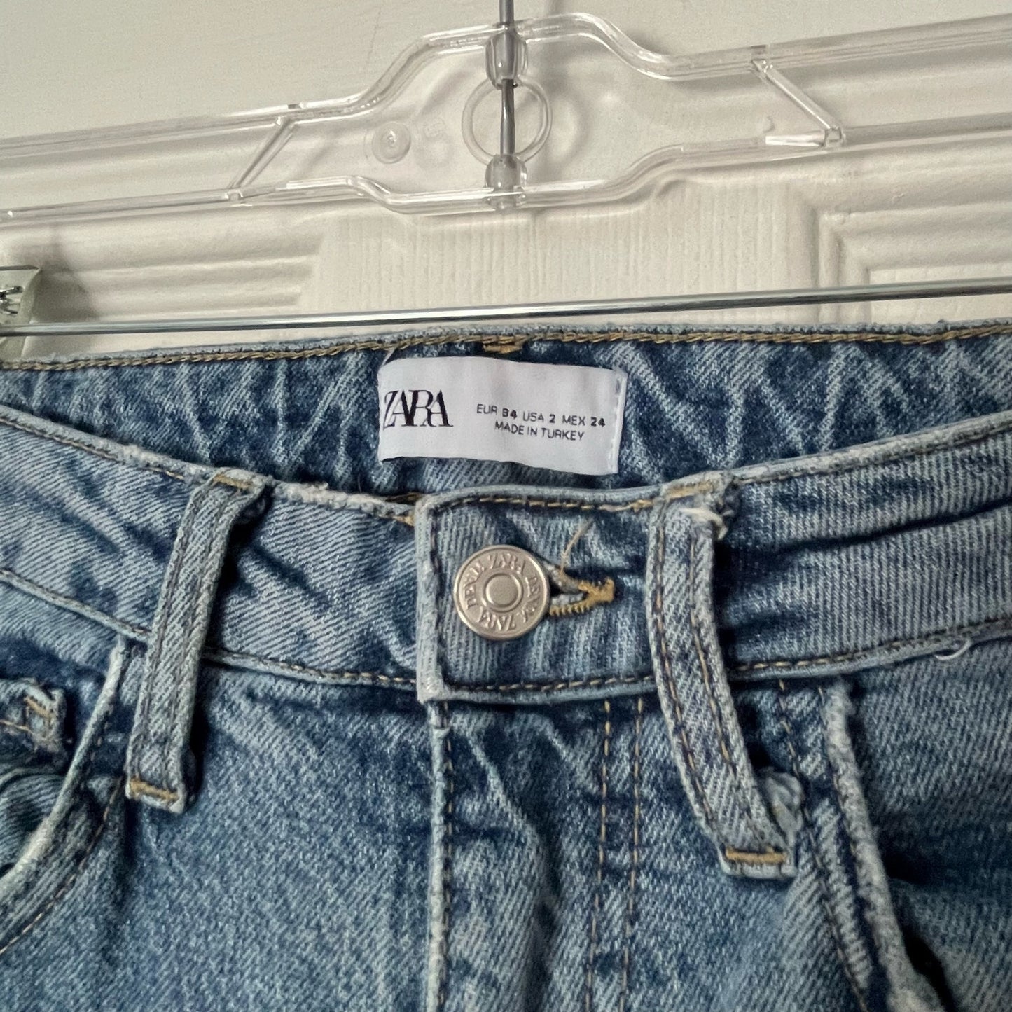Zara High Rise Cropped Distressed Jeans - Size 2
