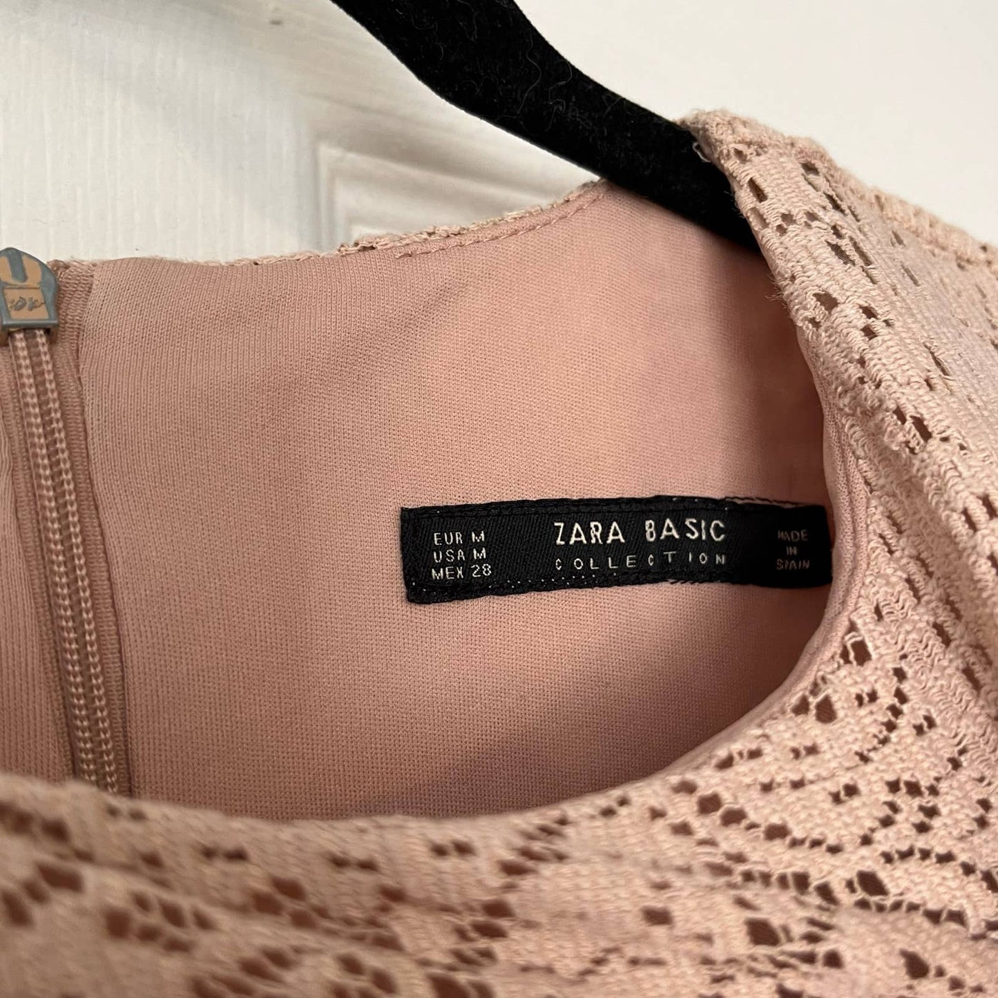Zara Lace Overlay A-Line Dress - Size M