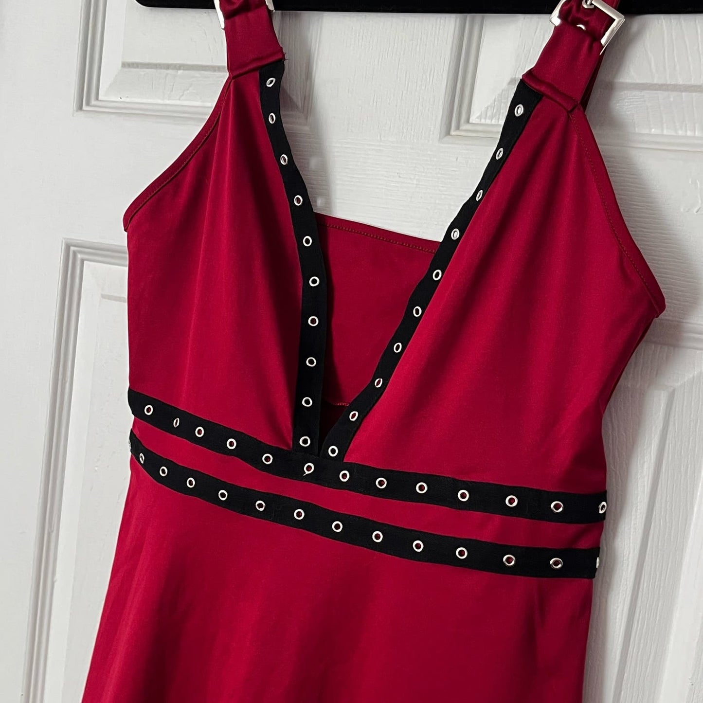 Rivet Edged Buckle-Strap Dress - Size L