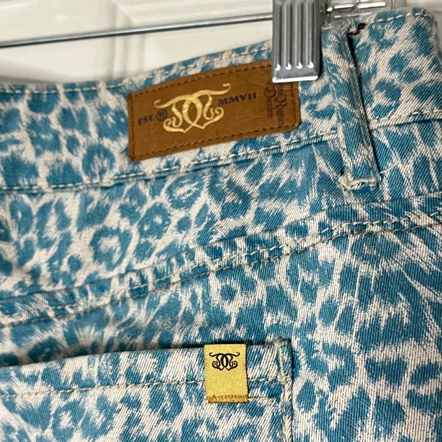 Divine Rights of Denim Leopard Print Skinny Jeans - Size 28