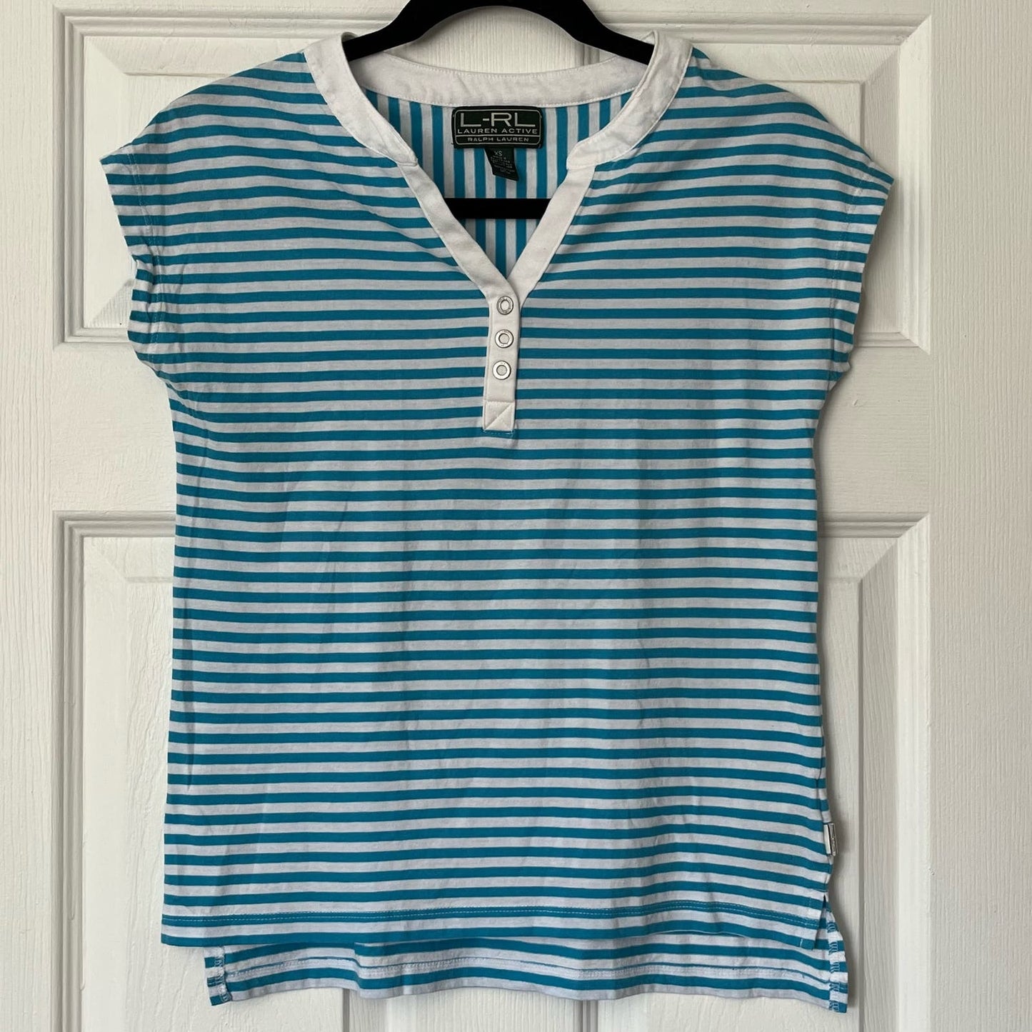 Lauren Ralph Lauren Striped Henley Tee - Size XS