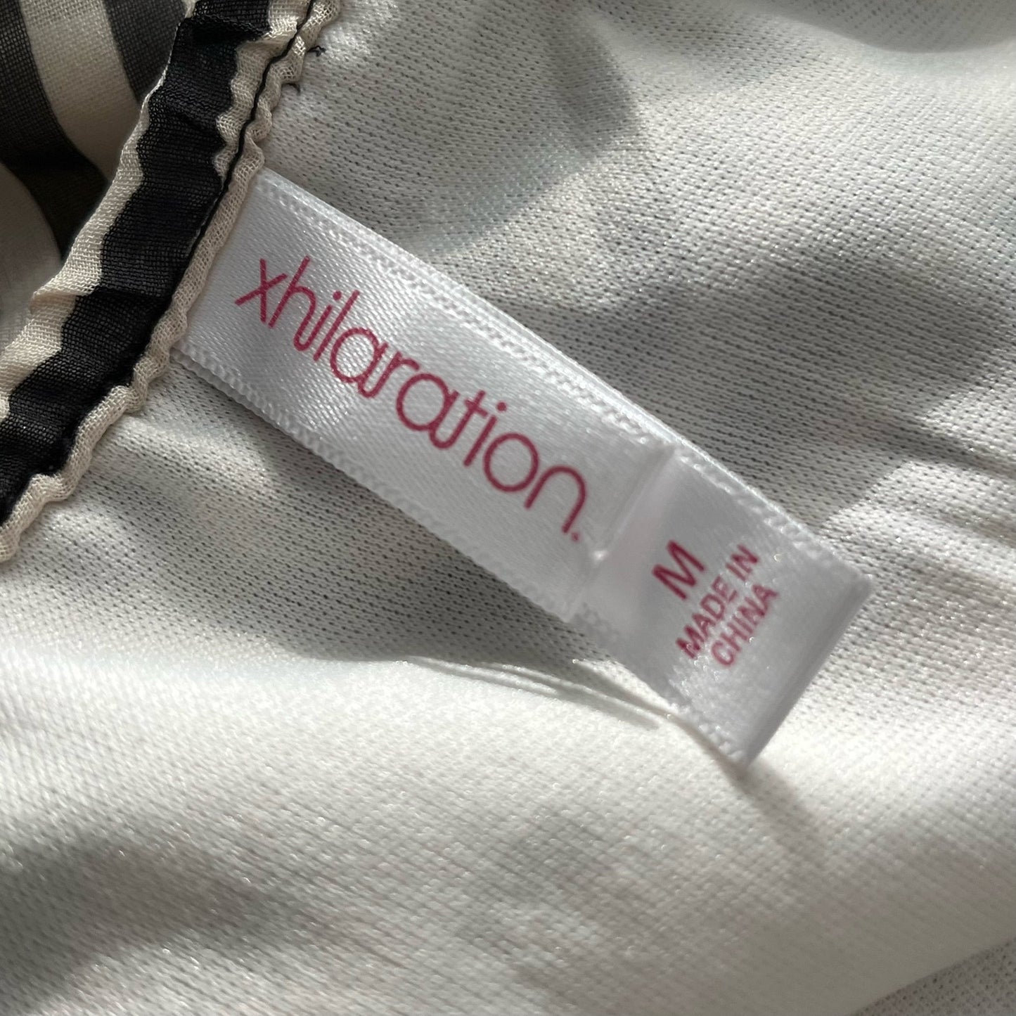 Xhilaration Striped Ruffle-Front Tank - Size M