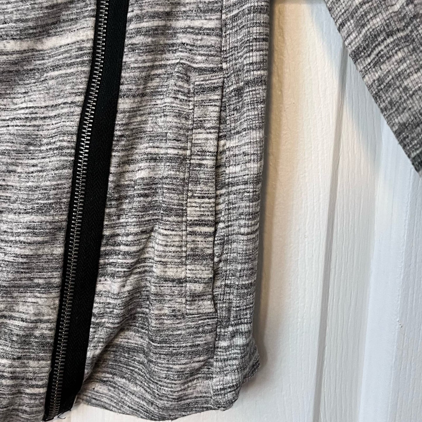 Lou & Grey Zip-Front Space-Dyed Cardigan - Size XS