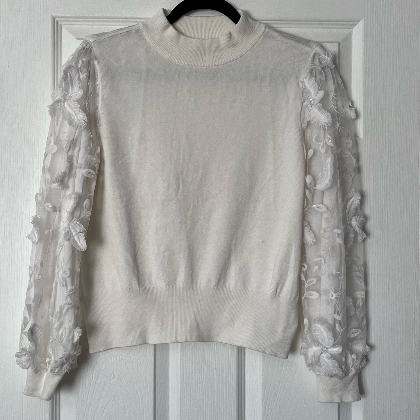 Joseph A. Lace Overlay Sweater - Size M