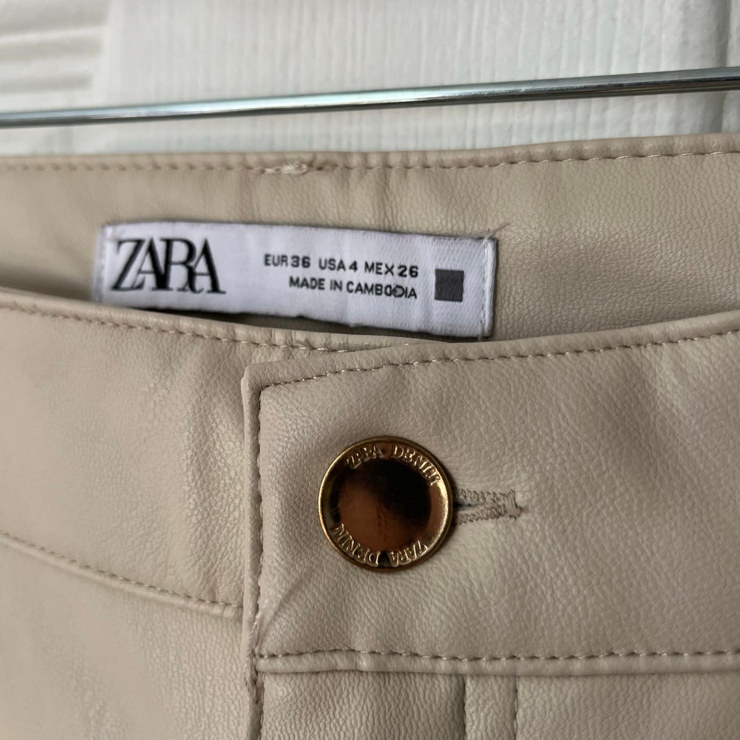 Zara Faux Leather 5-Pocket Pants - Size 4