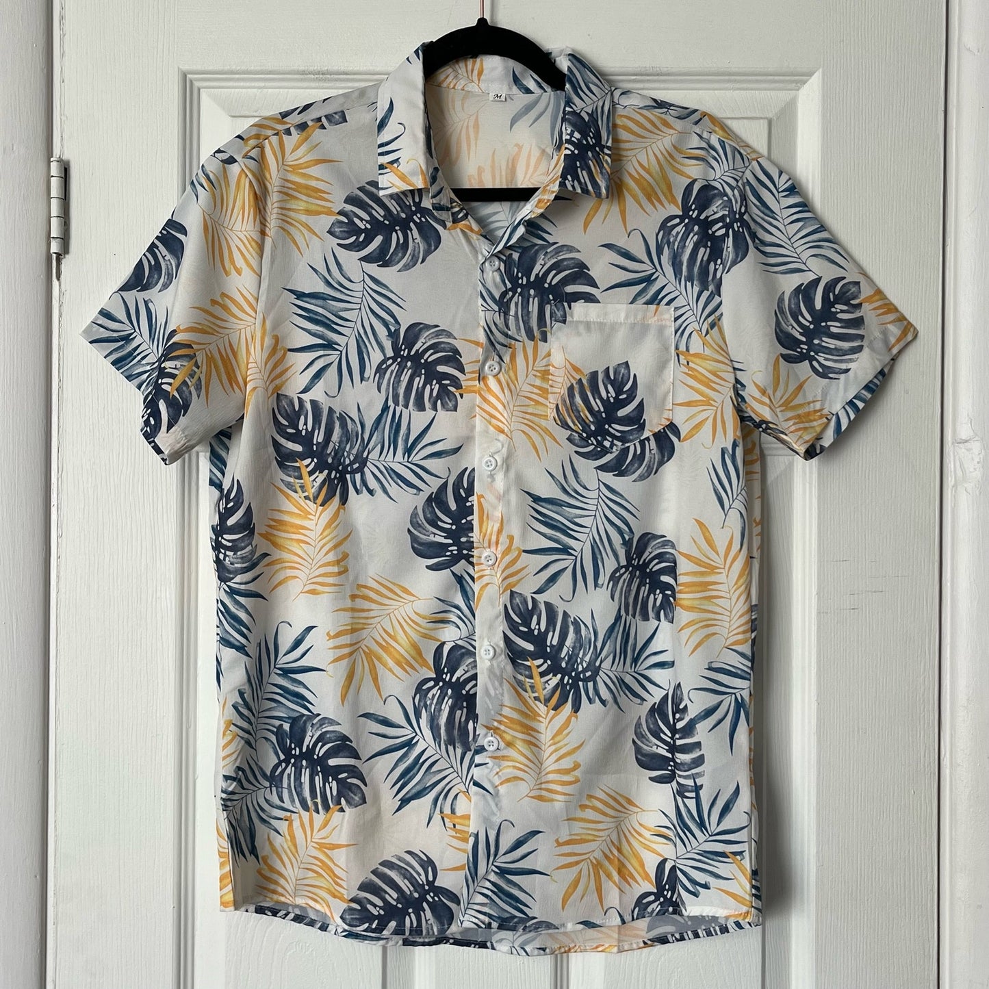 Tropical Print Button-Down Shirt - Size M
