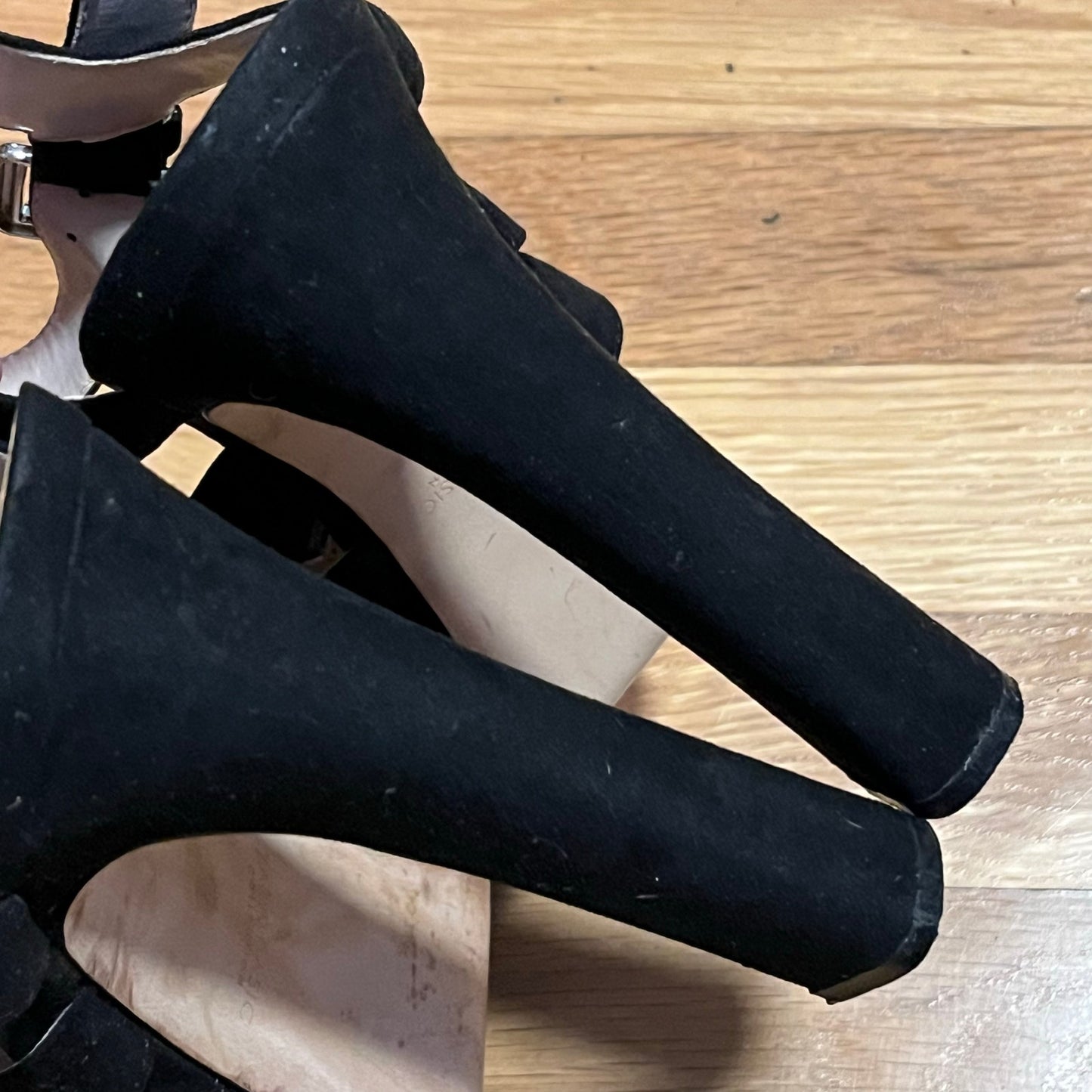 Zara Basic Ankle Strap Block Heels - Size 40