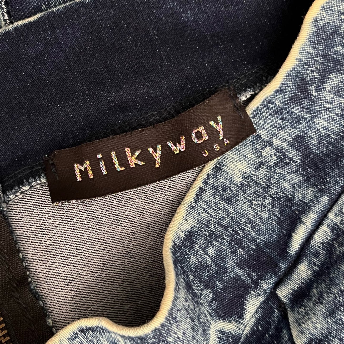 Milky Way Stretch Denim Miniskirt - Size S