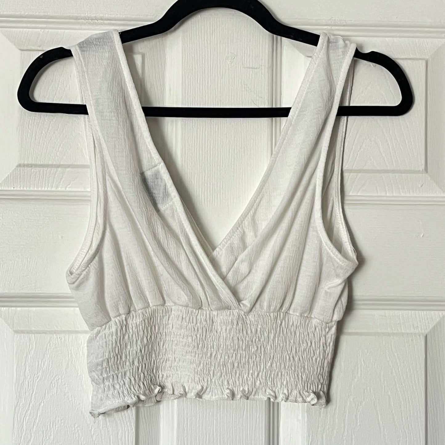 Urban Outfitters Shirred Deep-V Cropped Top - Size UNKNOWN