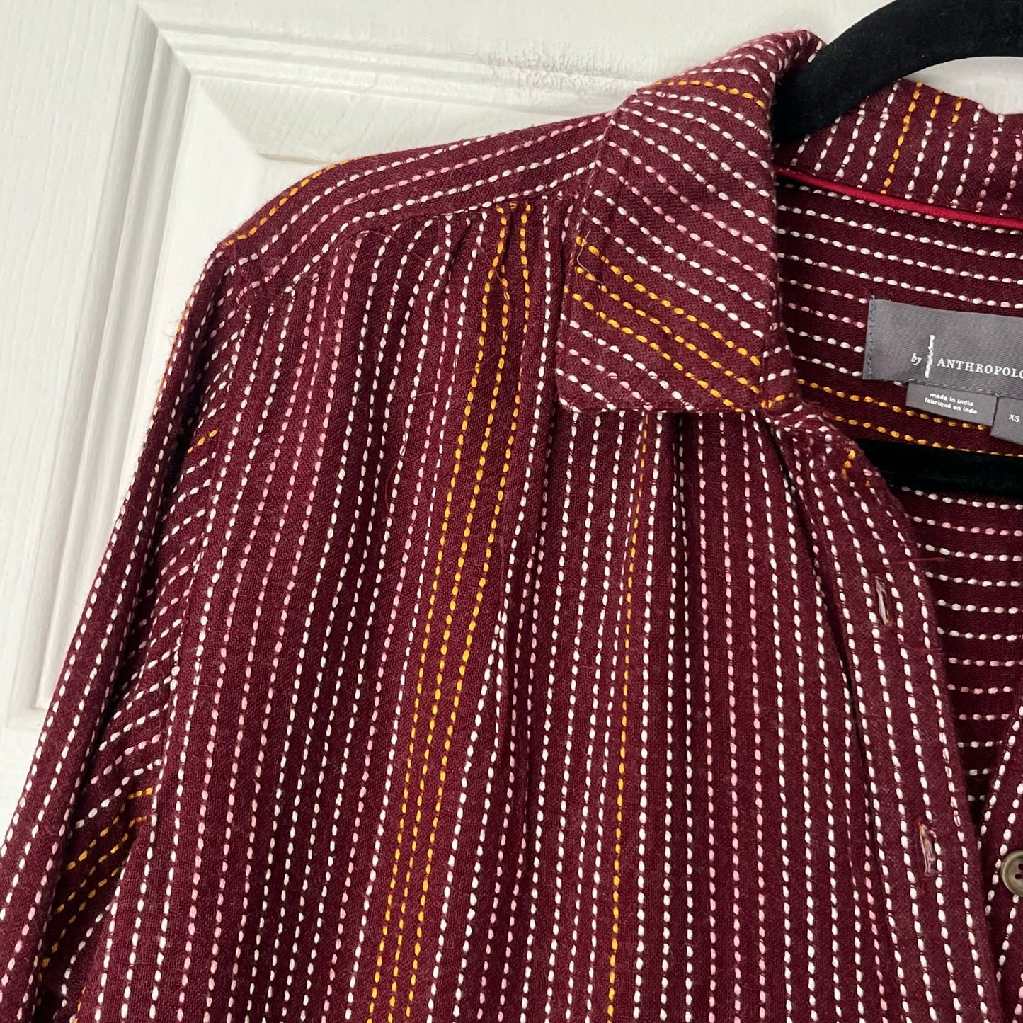 Anthropologie Striped Button-Back Blouse - Size XS