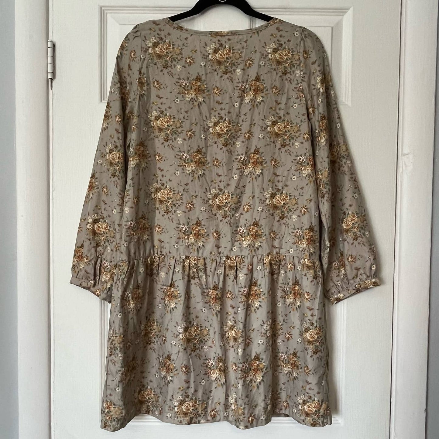 Grove Pleated Button-Front Floral Dress - Size L