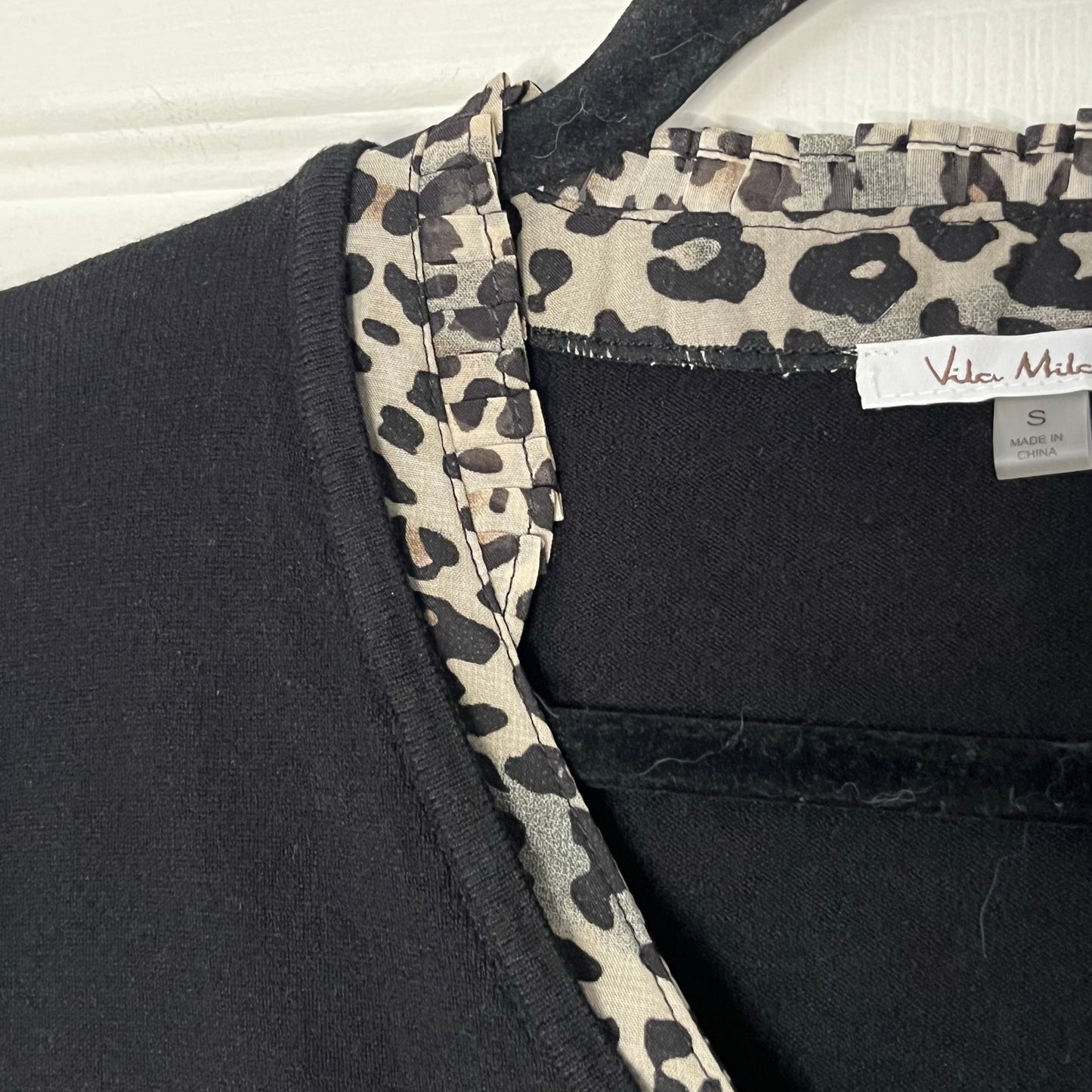 Vila Milano Leopard Trim Sweater - Size S
