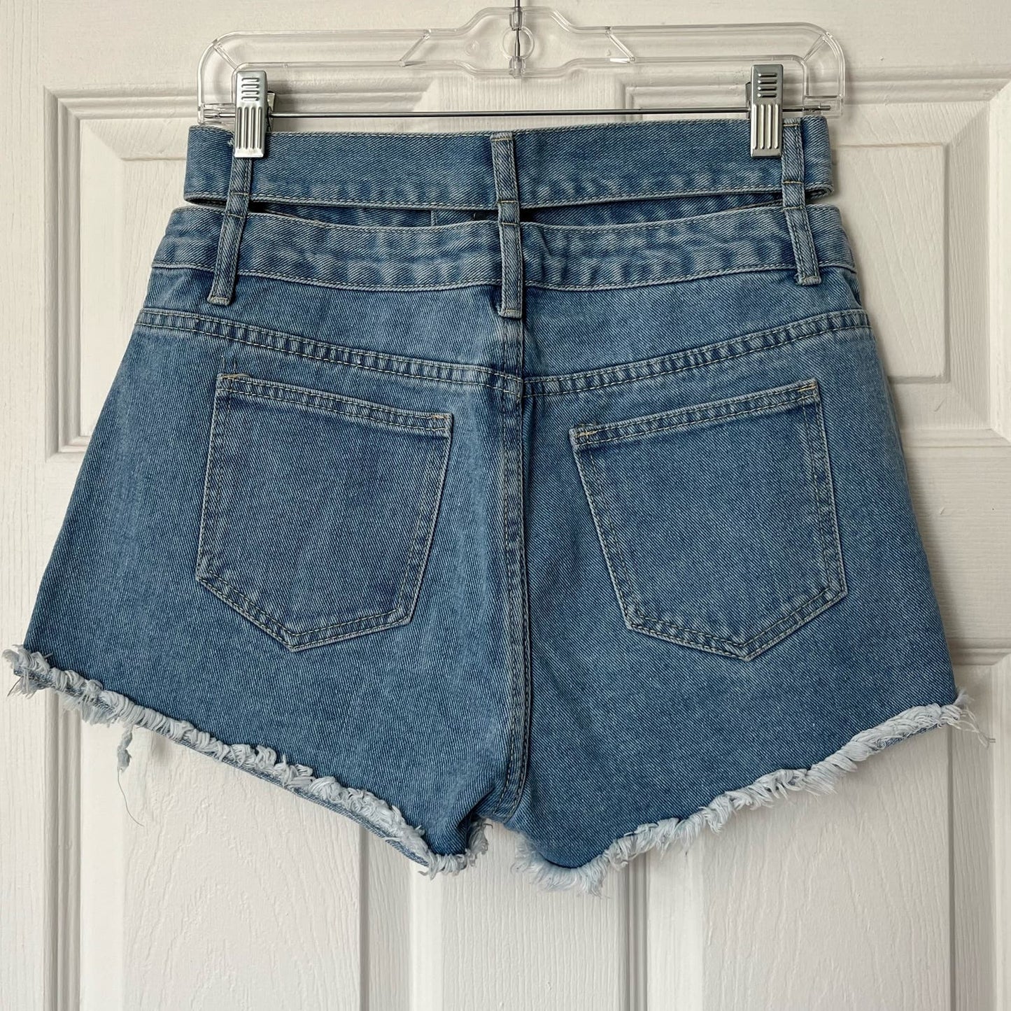 Shein Double Waistband Cutout Destroyed Cutoff Shorts - Size S