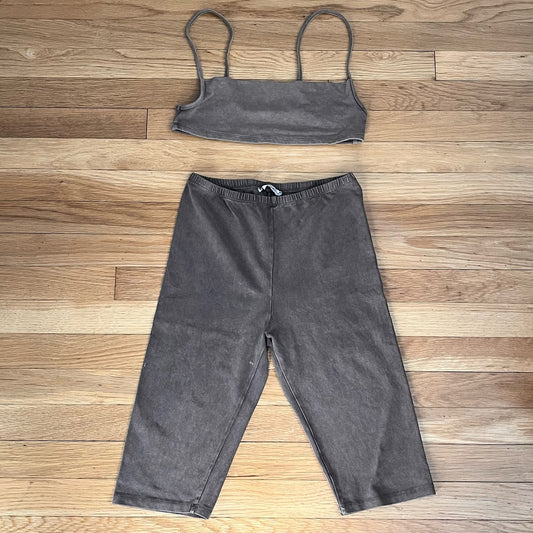 Kikiriki Long Line Shorts & Backless Bralette Set - Size S