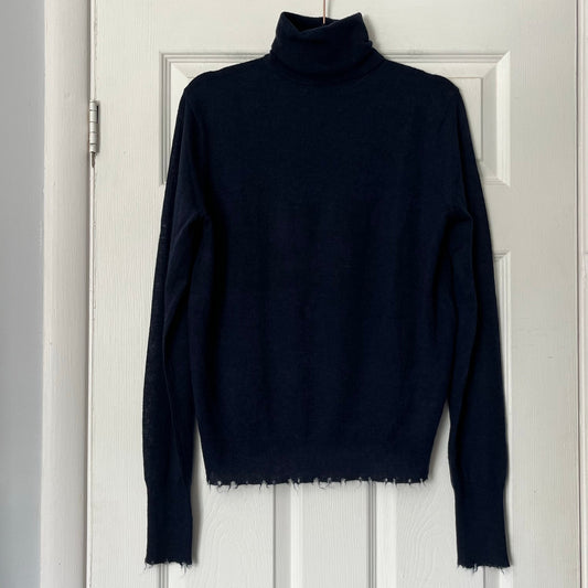 Zara Distressed Hem Wool/Alpaca Blend Turtleneck Sweater - Size M