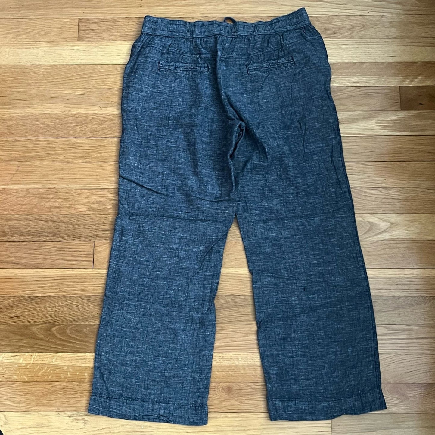 George Linen Blend Cropped Drawstring Pants - Size 12 (UK)