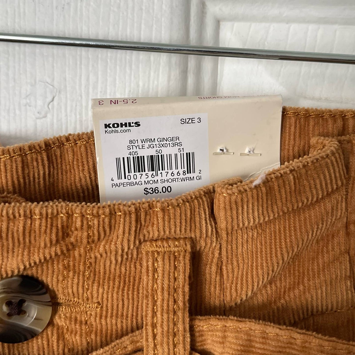 SO Paperbag Tie-Waist Corduroy Shorts - Size 3 - NWOT