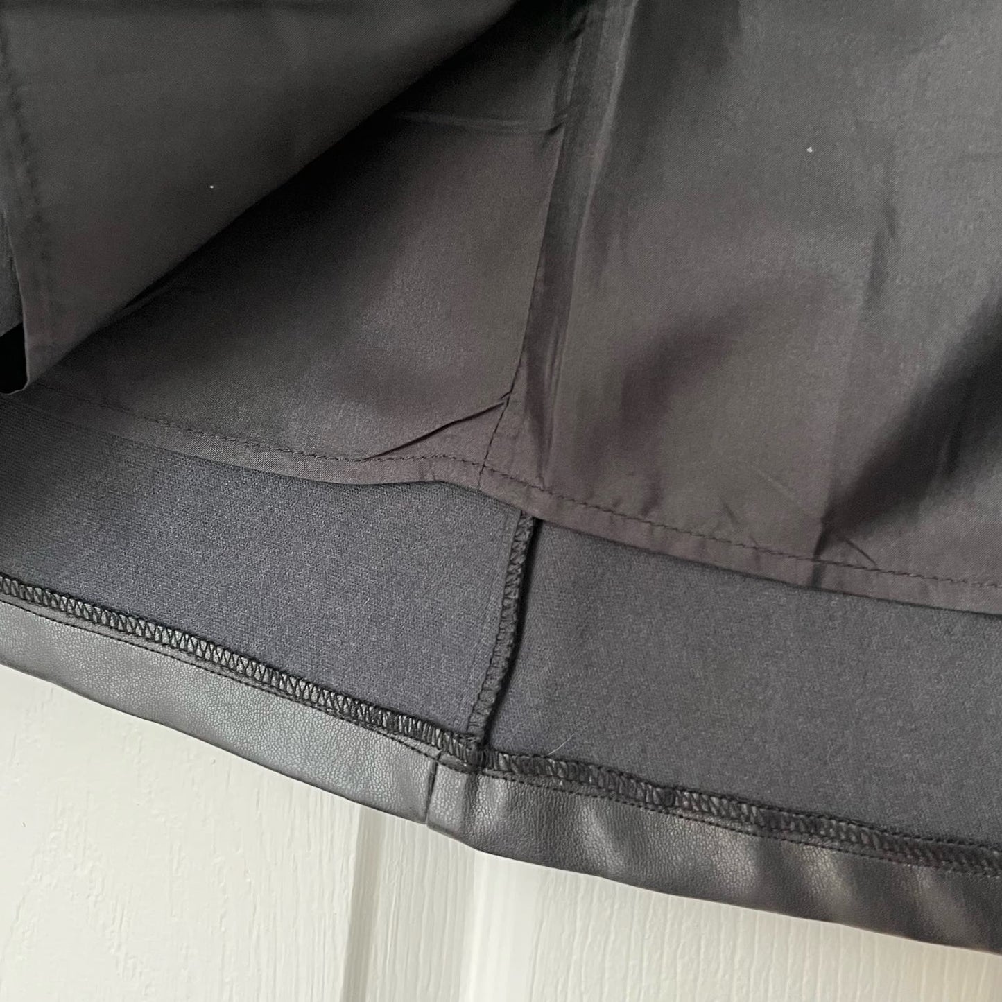 Very J Zippered Side Slit Faux Leather Mini Skirt - Size S