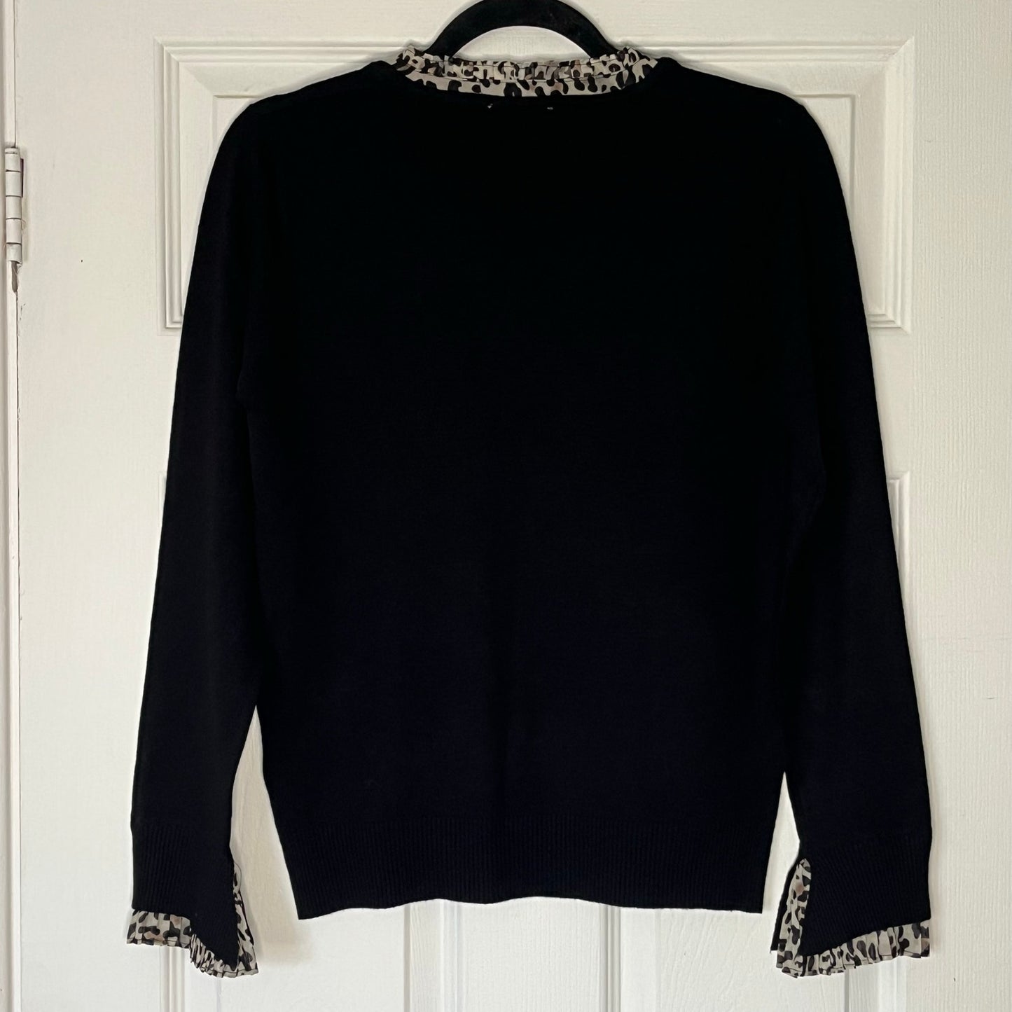 Vila Milano Leopard Trim Sweater - Size S