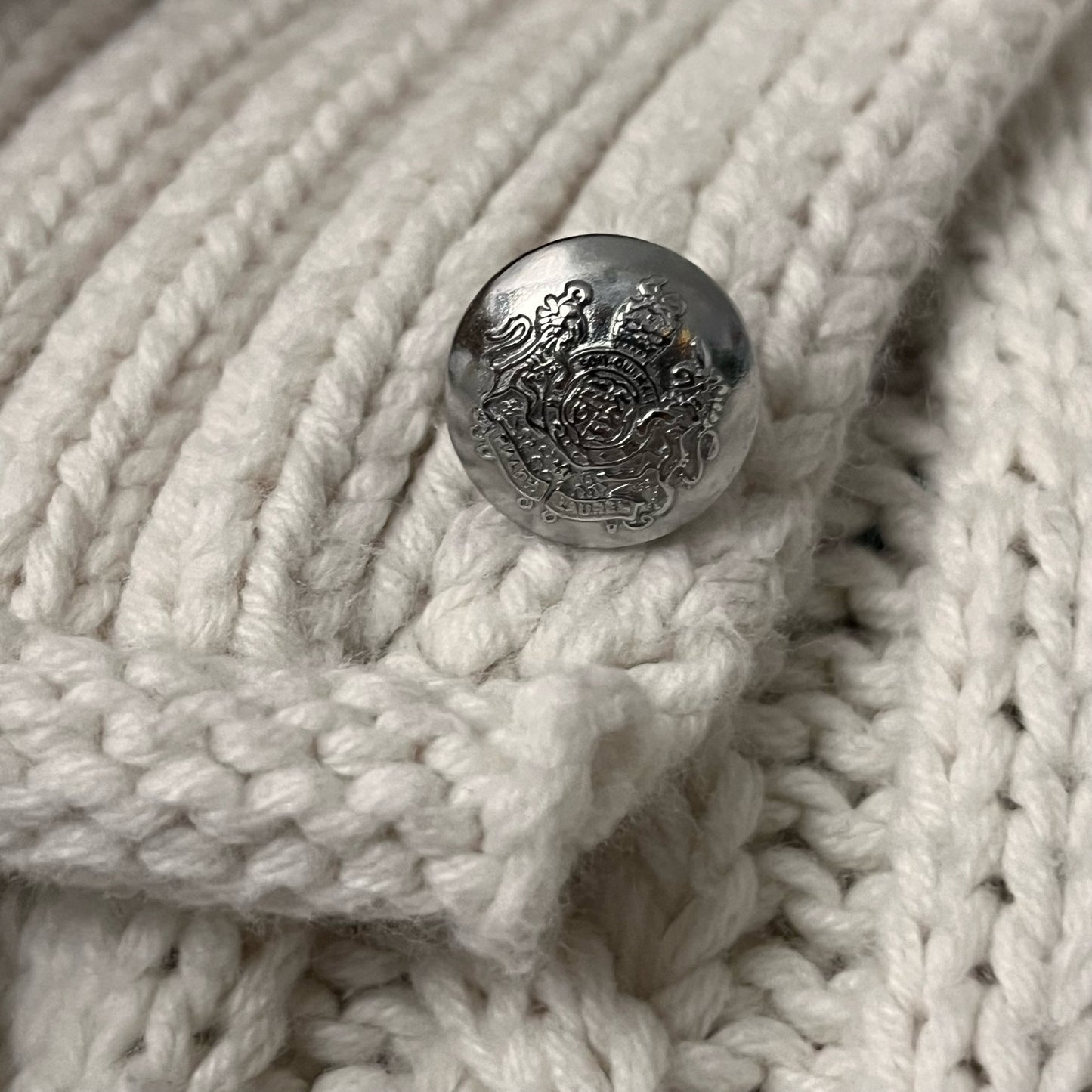 Lauren Ralph Lauren Button-Neck Cable Knit Sweater - Size XS