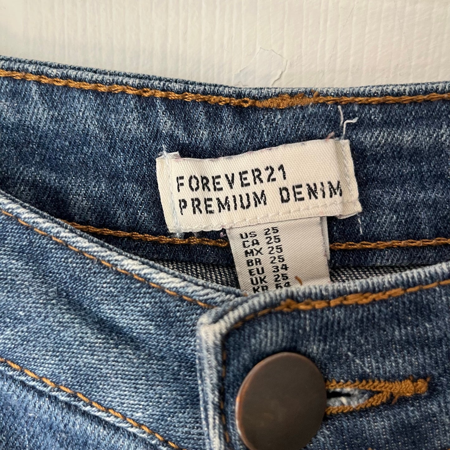 Forever 21 Premium Denim Distressed Cutoff Shorts - Size 25