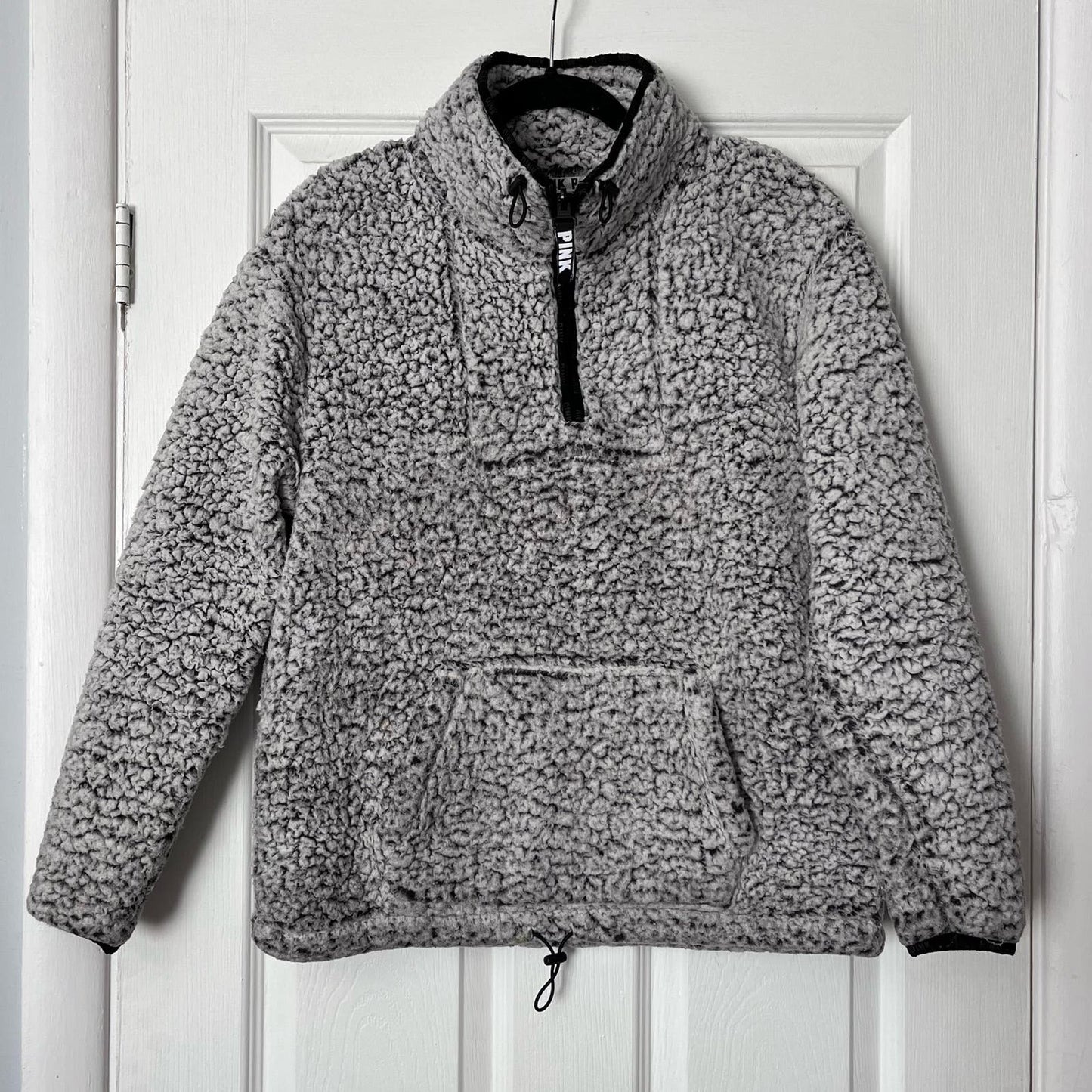 VS Pink Plush Furry Half-Zip Sweatshirt - Size S