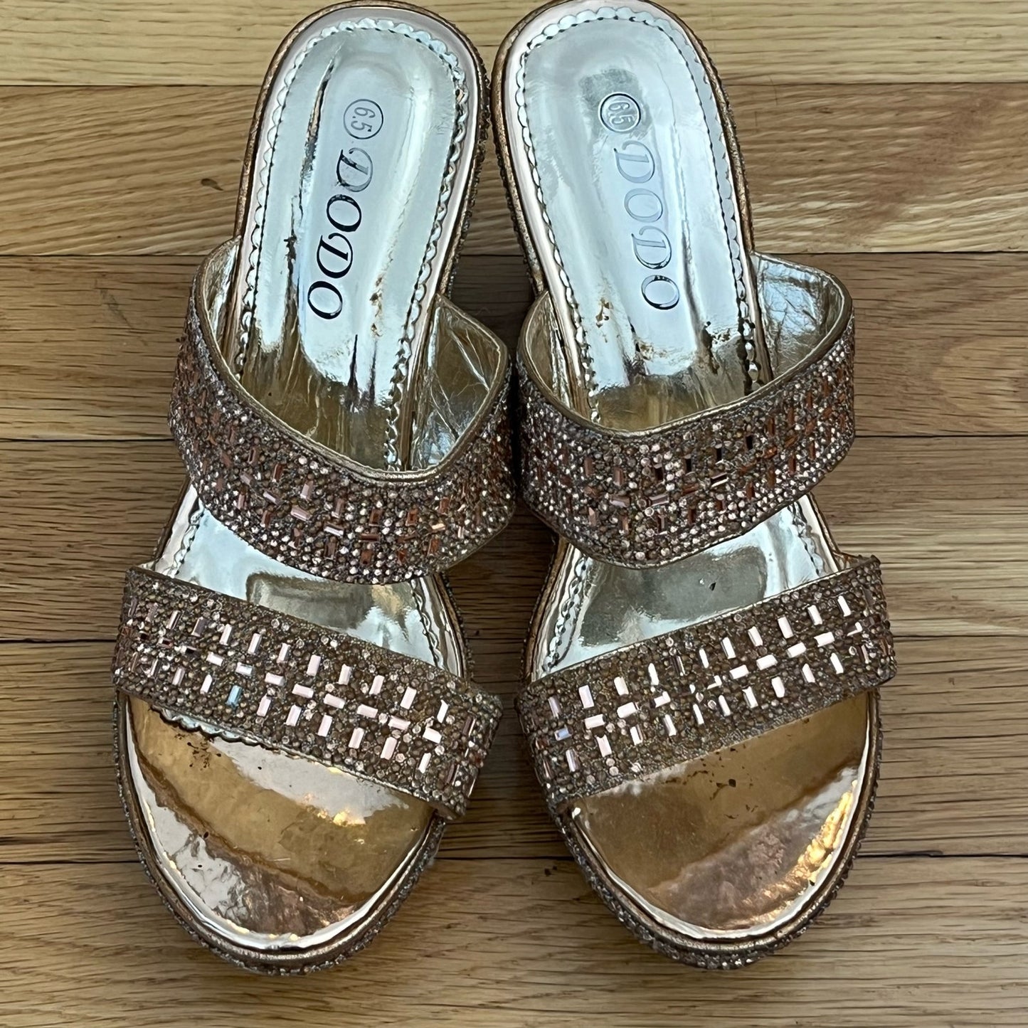 Dodo Gold Platform Wedges - Size 6.5