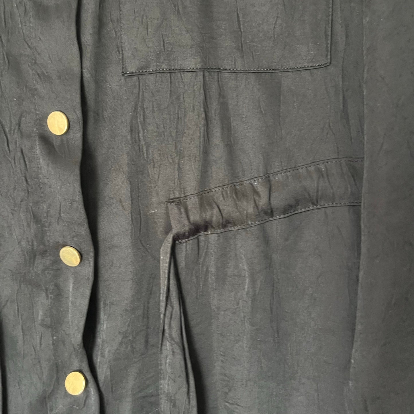 Zara Snap-Front Tie-Waist Blouse - Size S