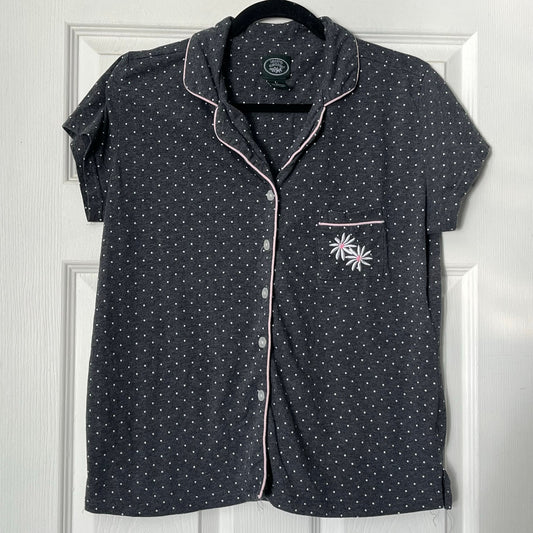 Laura Ashley Polka Dot Pajama Top - Size L