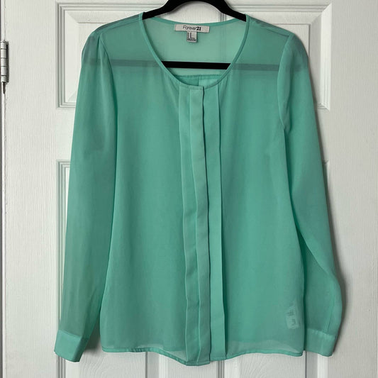 Forever 21 Pleated Placket Blouse - Size M