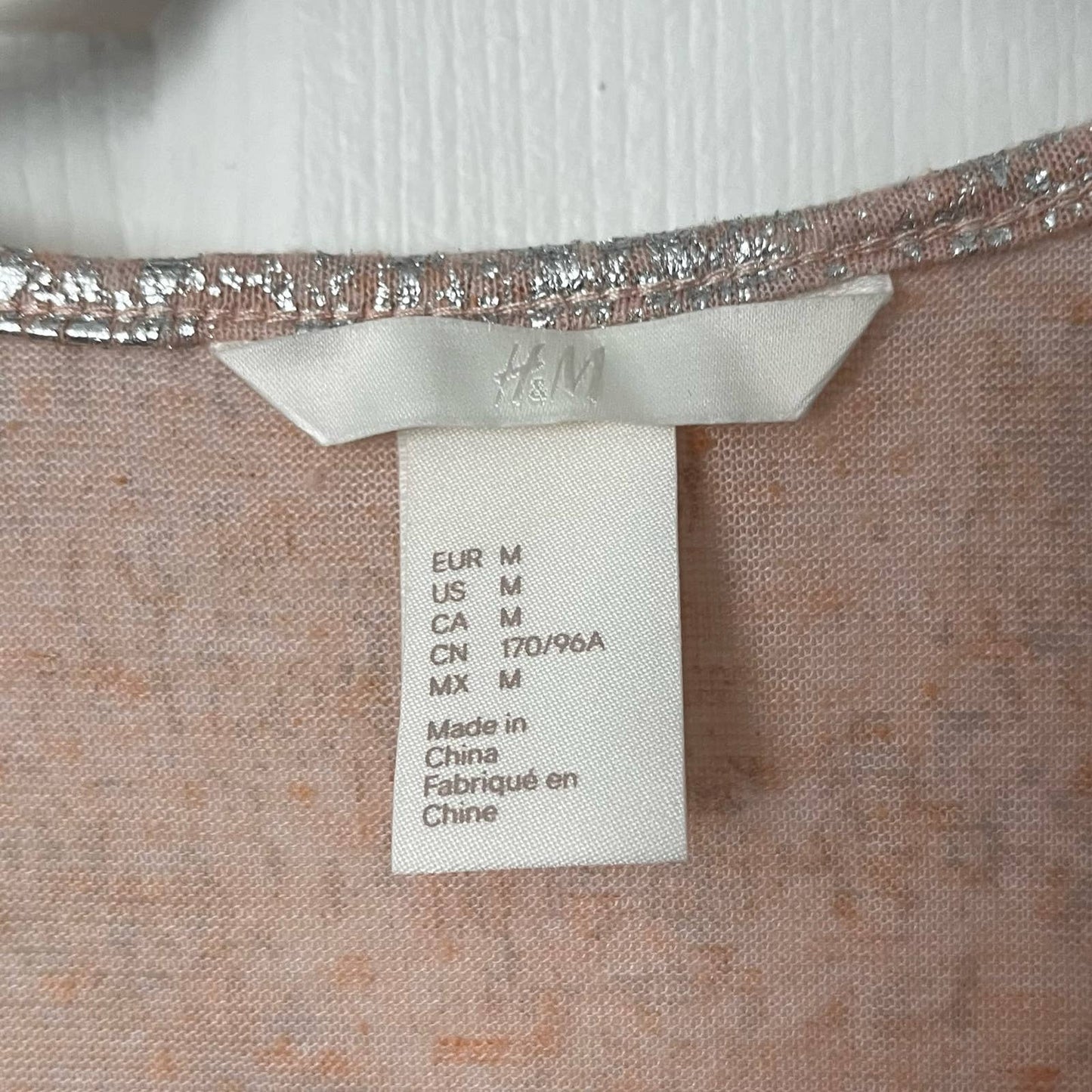 H&M Metallic Patterned Tee - Size M