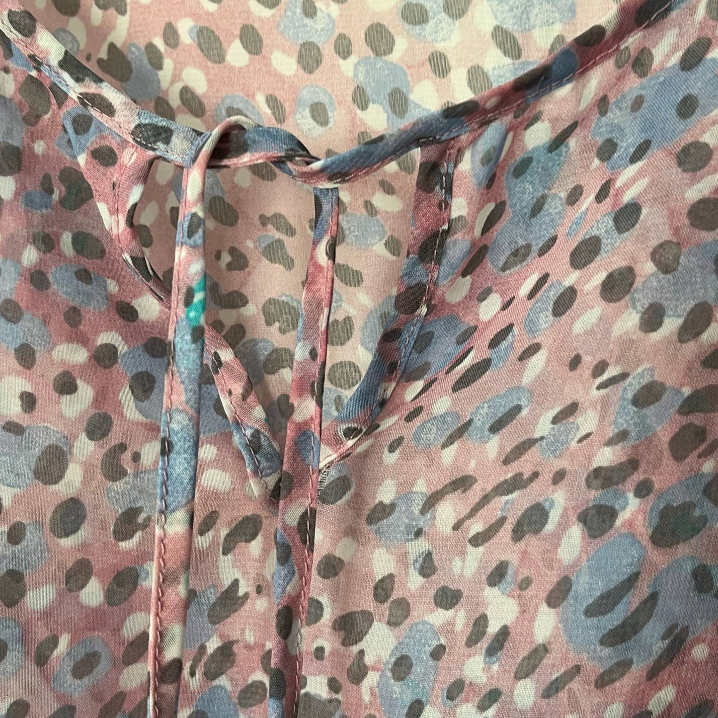Forever 21 Flutter-Sleeve Tie-Neck Top - Size M