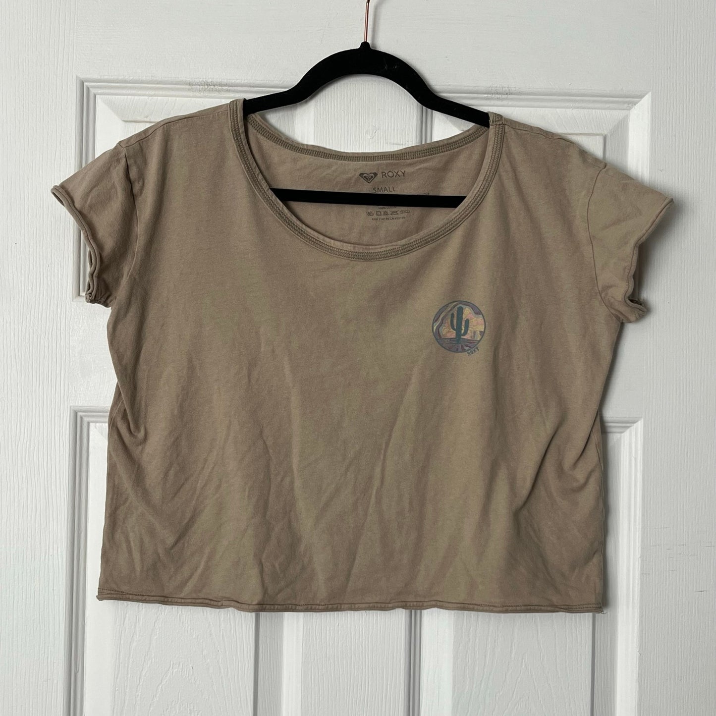 Roxy Cactus Graphic Rolled-Hem Tee - Size S