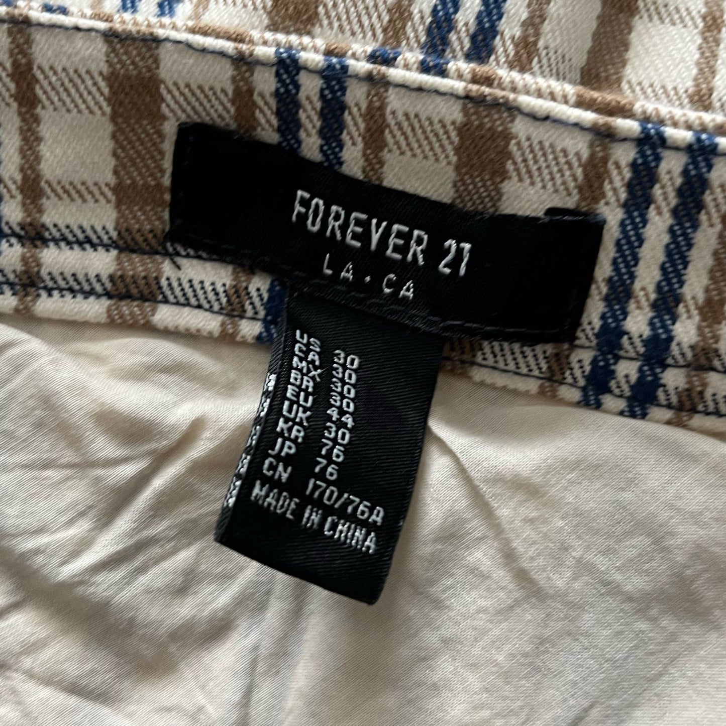 Forever 21 Zip Pocket Plaid Skirt - Size 30
