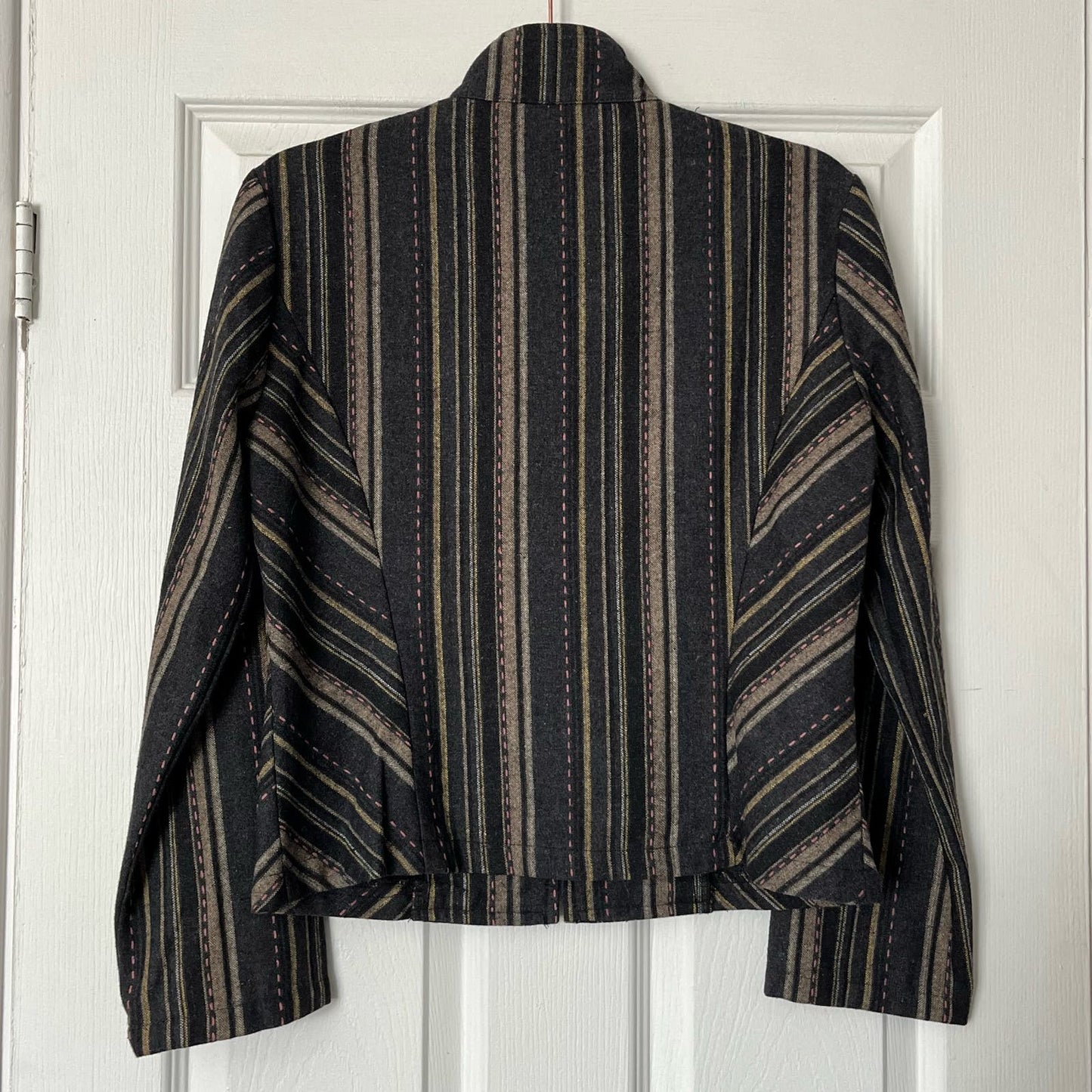Final Touch Wool Blend Striped Jacket - Size L