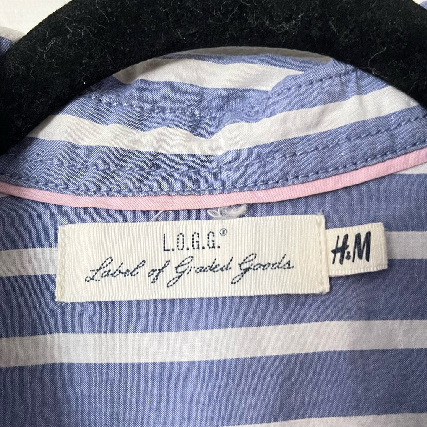 L.O.G.G. by H&M Strlped Button-Down Shirt - Size UNKNOWN