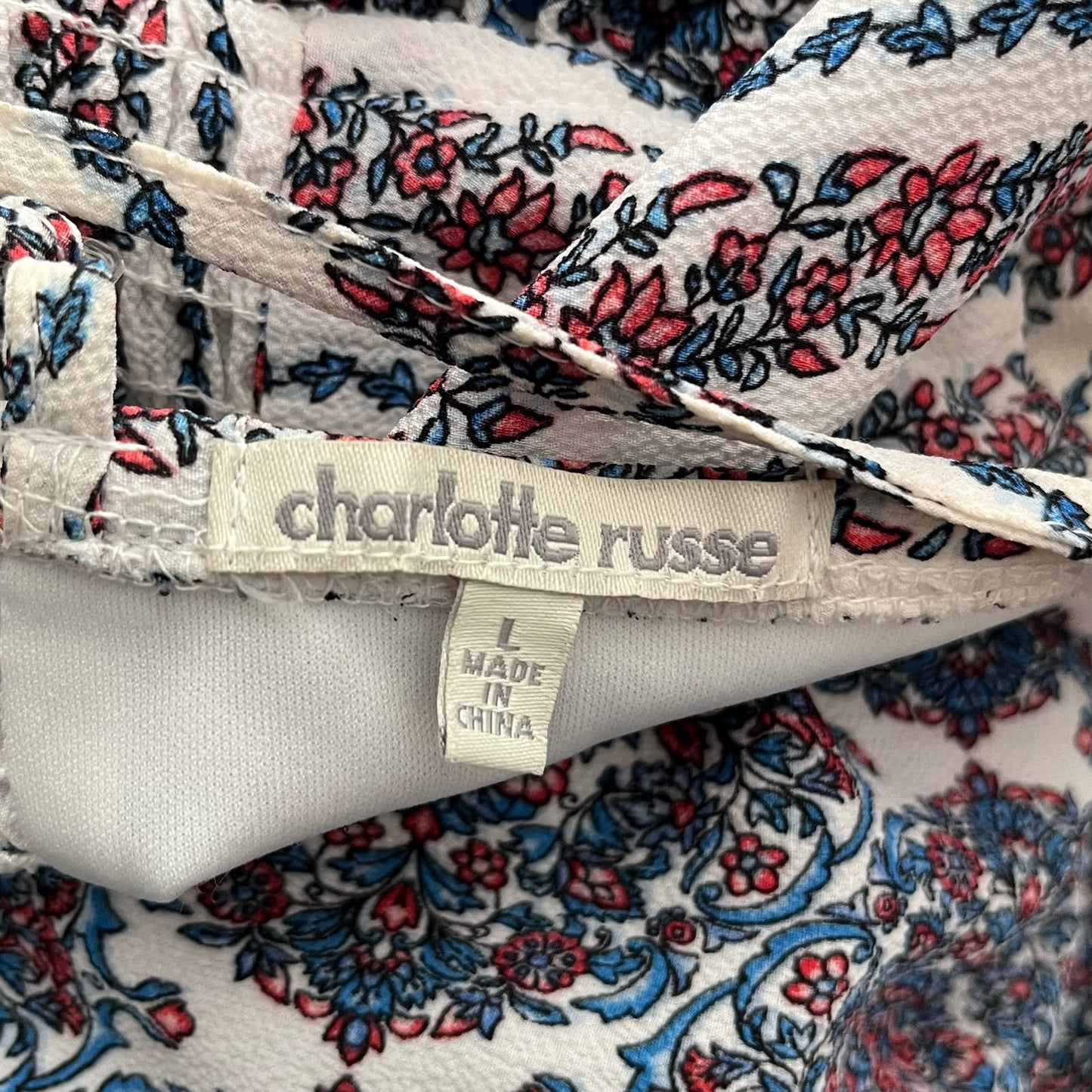 Charlotte Russe Floral Print Empire Waist Dress - Size L