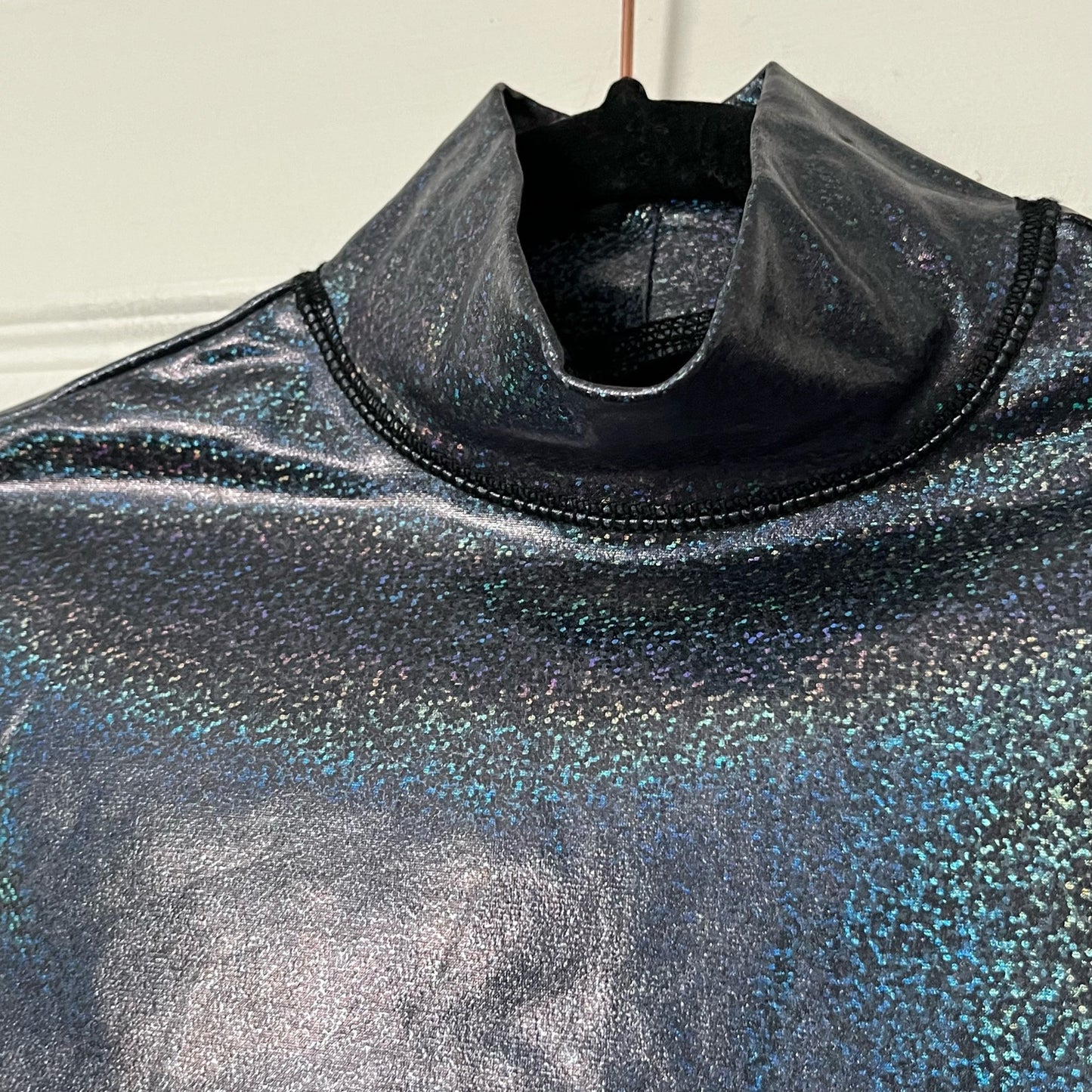BP Be Proud by Gender Dance Black Glitter Rainbow Top - Size XS - NWT