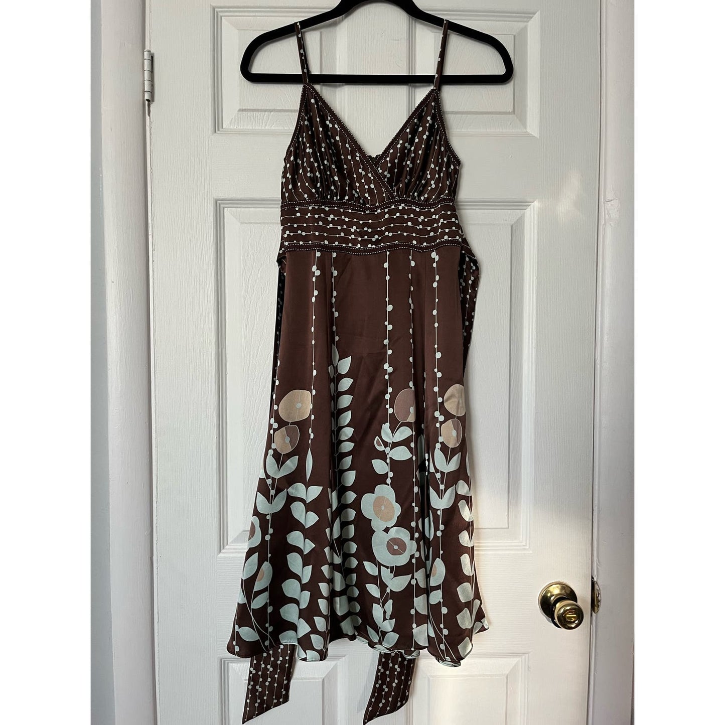 Ted Baker Satin Flower Print Dress - Size 4