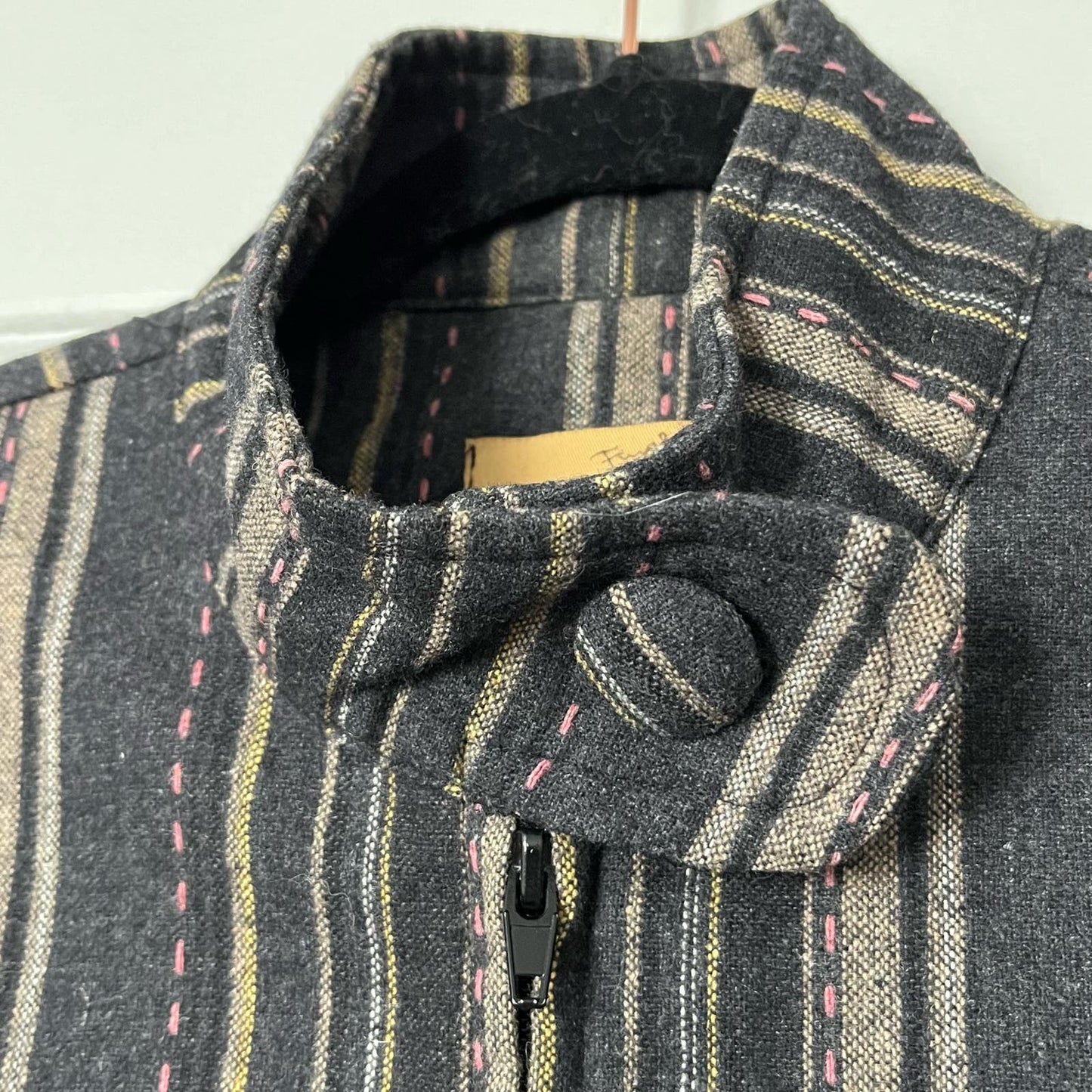 Final Touch Wool Blend Striped Jacket - Size L