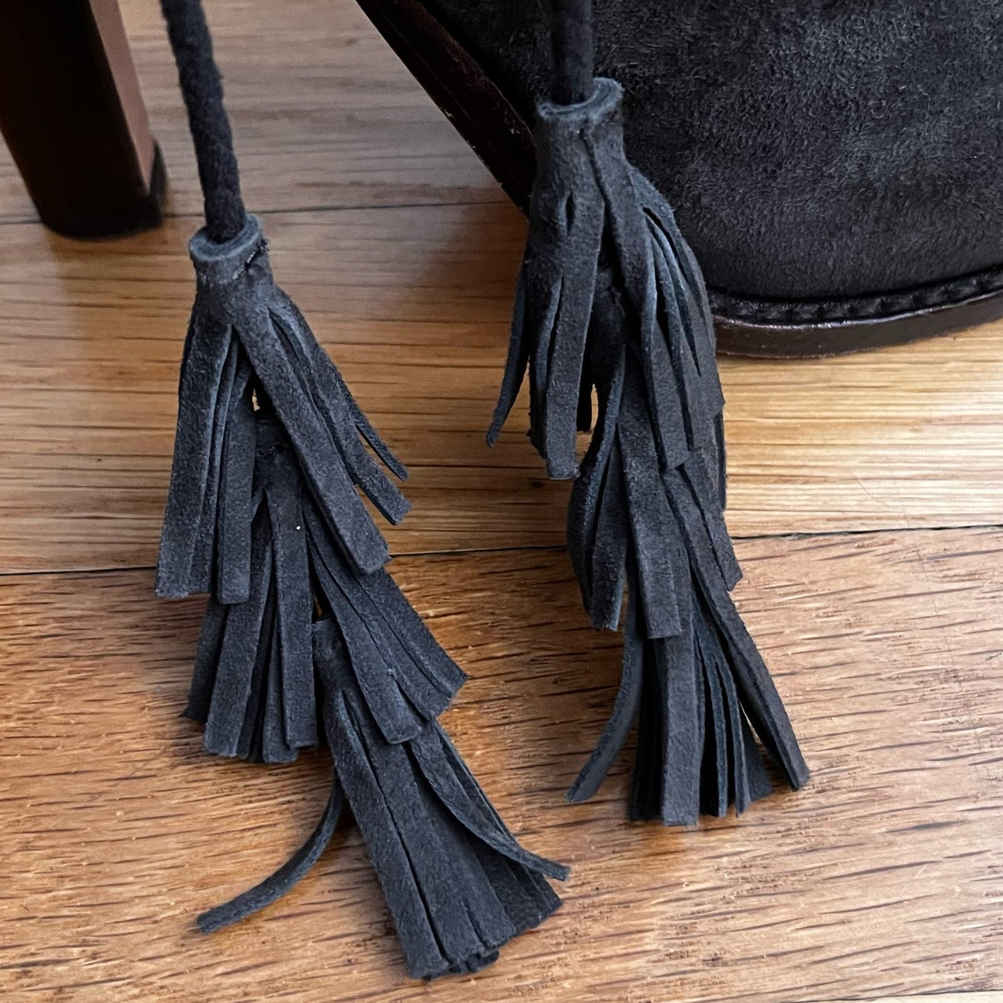 Joie Chap Suede Fringed Tie Ankle Boots - Size 37