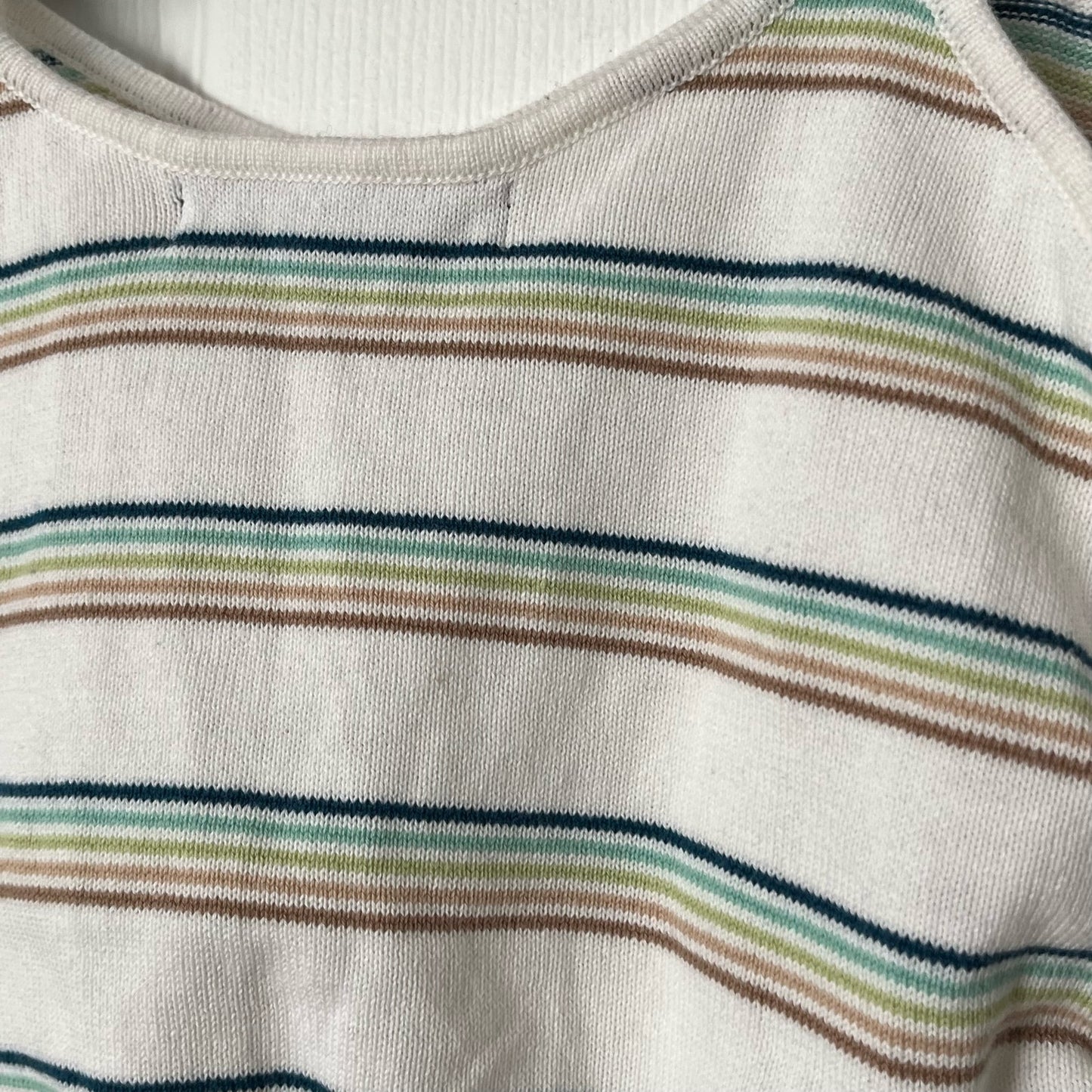 Social Scene Rainbow Striped Knit Crop Top - Size S