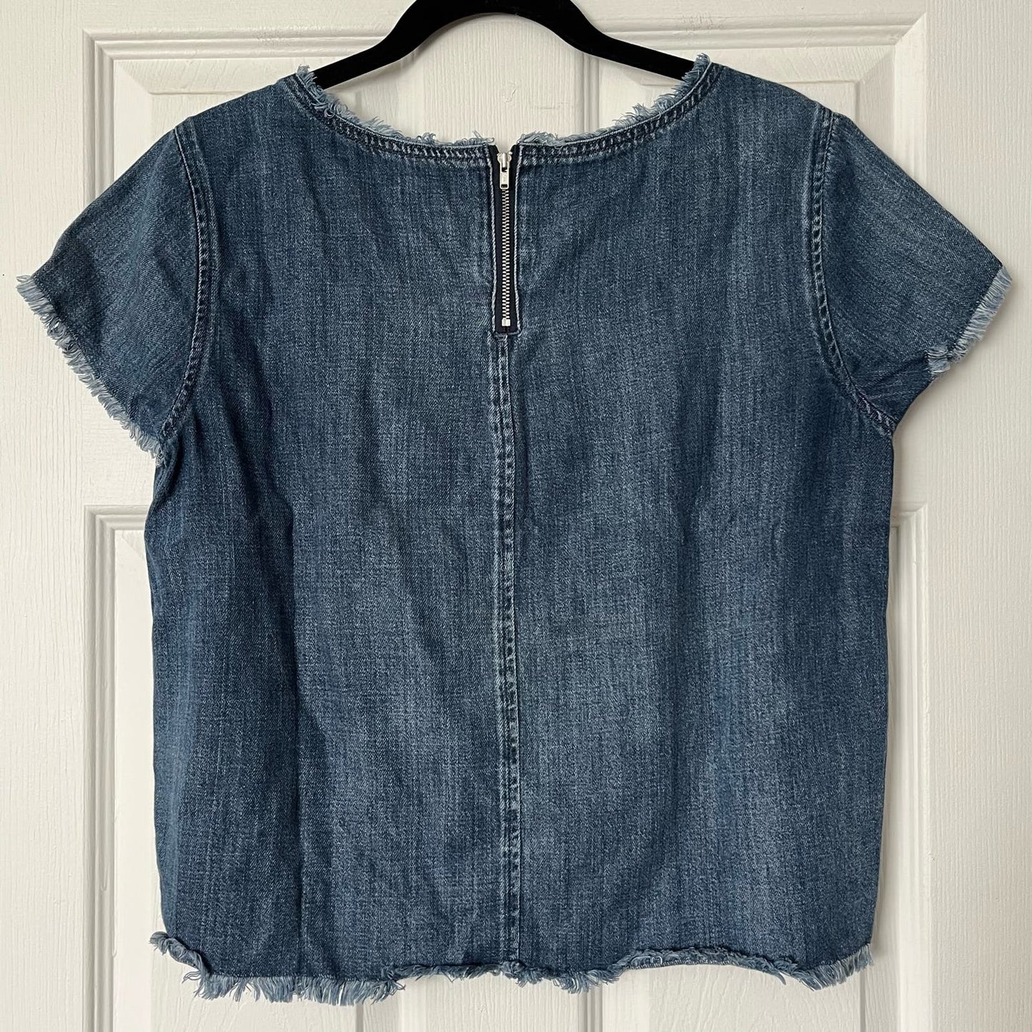 Cloth & Stone Raw Hem Denim Shirt - Size L