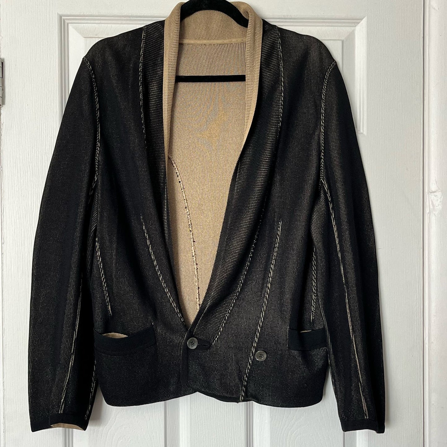 [No Label] Deep V Single Button Cardigan - SIZE UNKNOWN