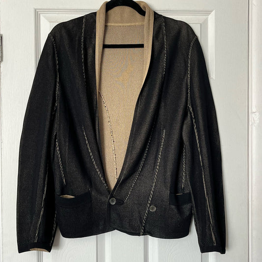 [No Label] Deep V Single Button Cardigan - SIZE UNKNOWN
