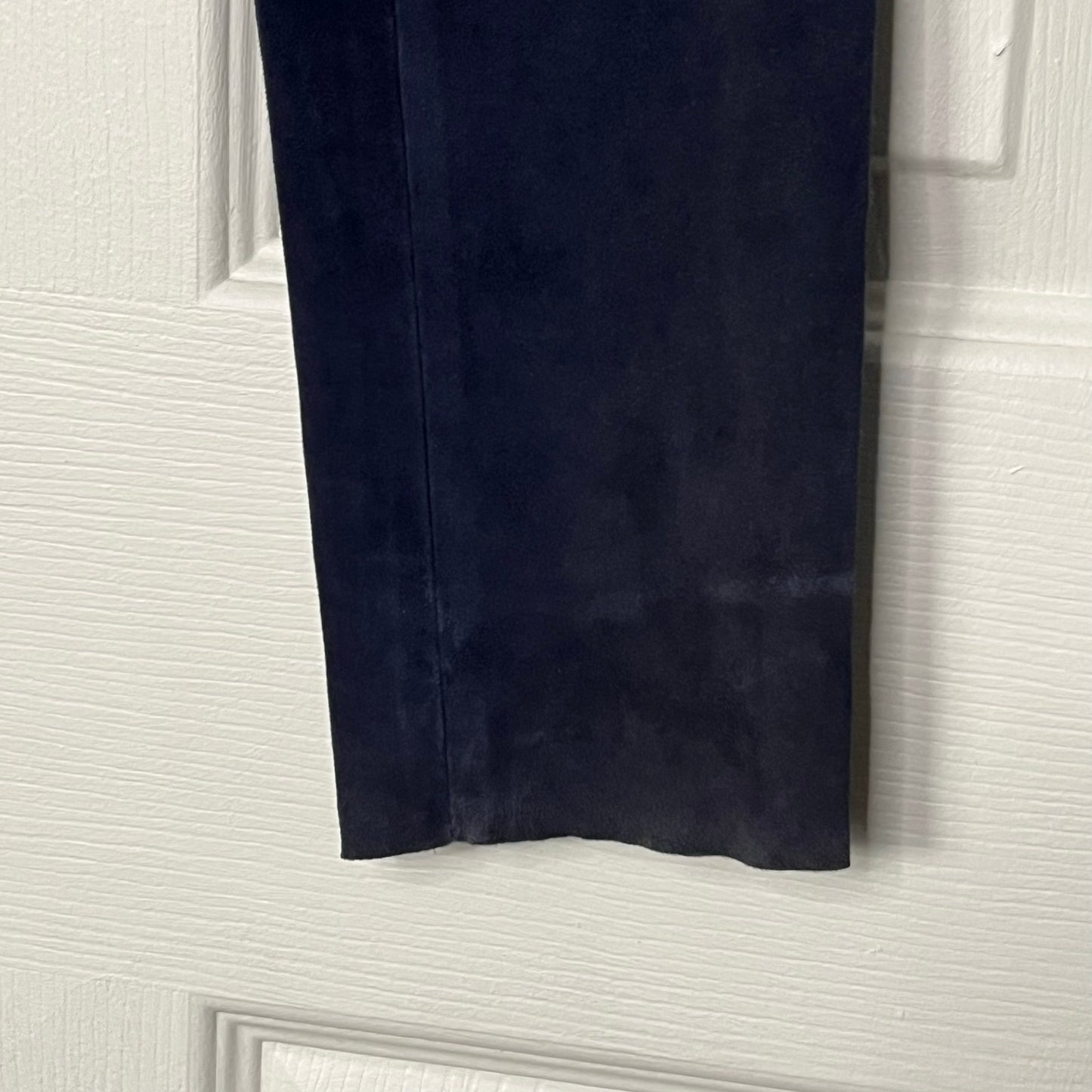 Alice + Olivia Lambskin Suede Zip-Front Skinny Pants - Size 4