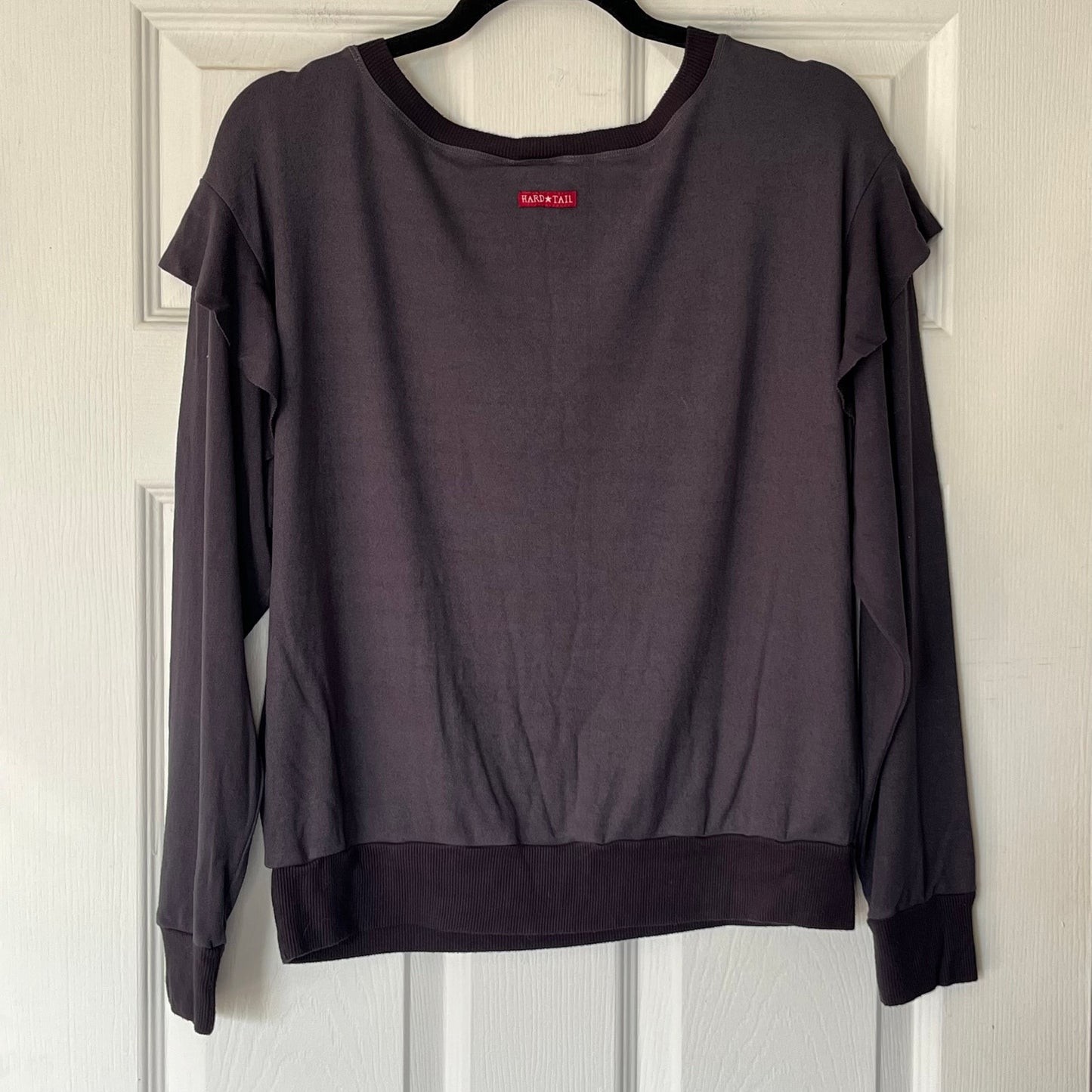 Hard Tail Lightweight Ruffle Trim Sweatshirt - Size S