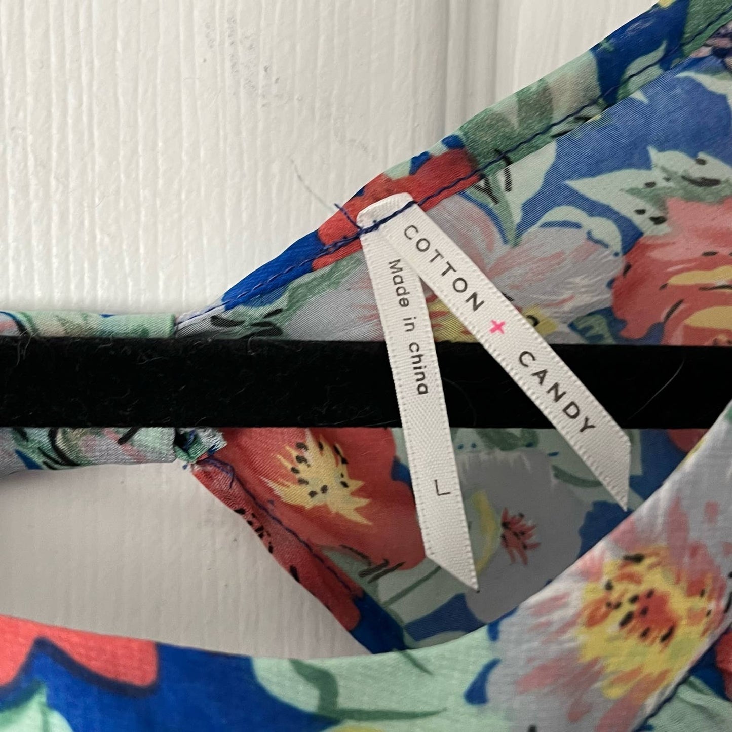 Cotton Candy Sheer Floral Top - Size L