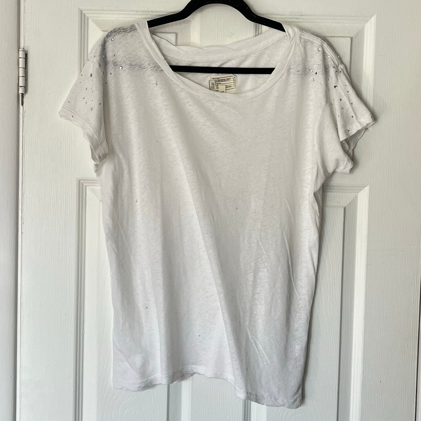 Current/Elliott Destroyed Rhinestone Detail T-Shirt - Size 1 [S]