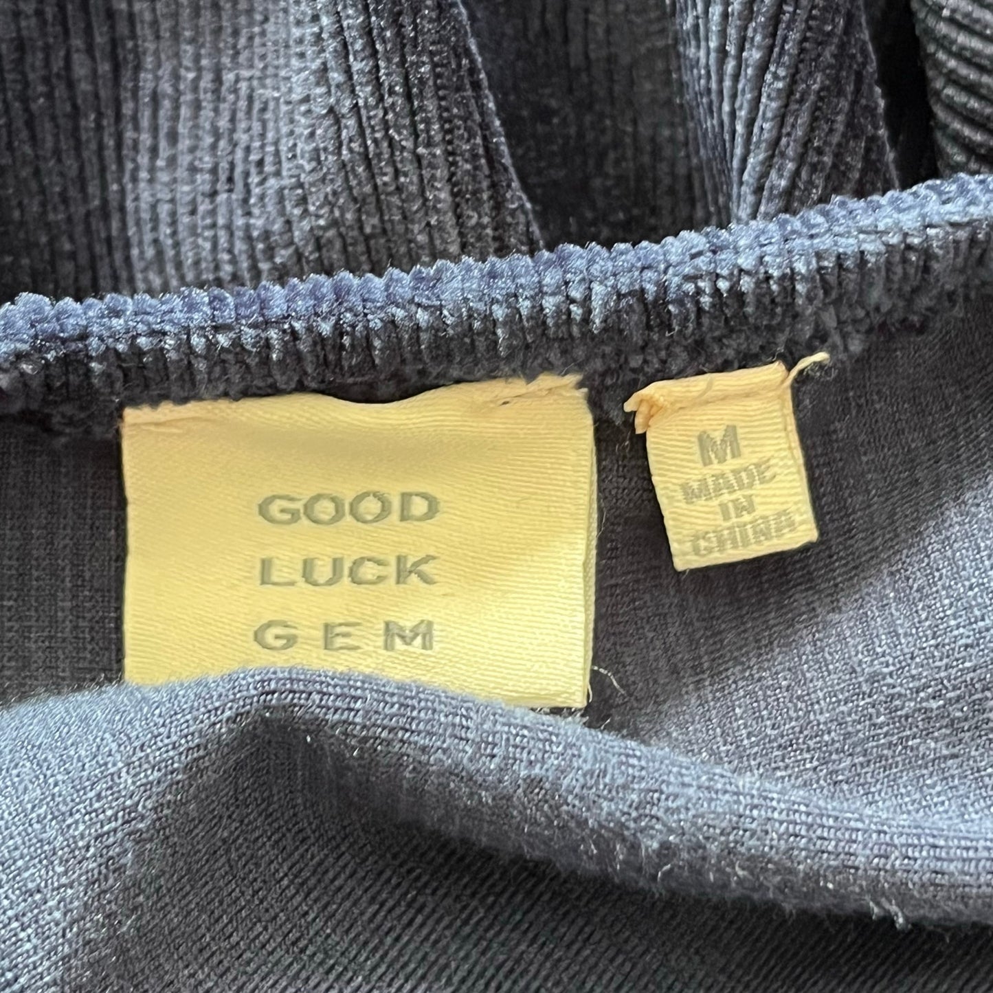 Good Luck Gem Ribbed Velveteen A-Line Dress - Size M